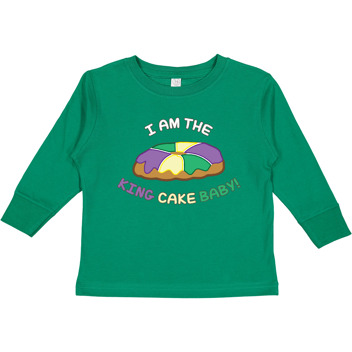 Inktastic I Am The King Cake Baby Toddler Long Sleeve T-Shirt Cute New Orleans - Picture 7 of 9