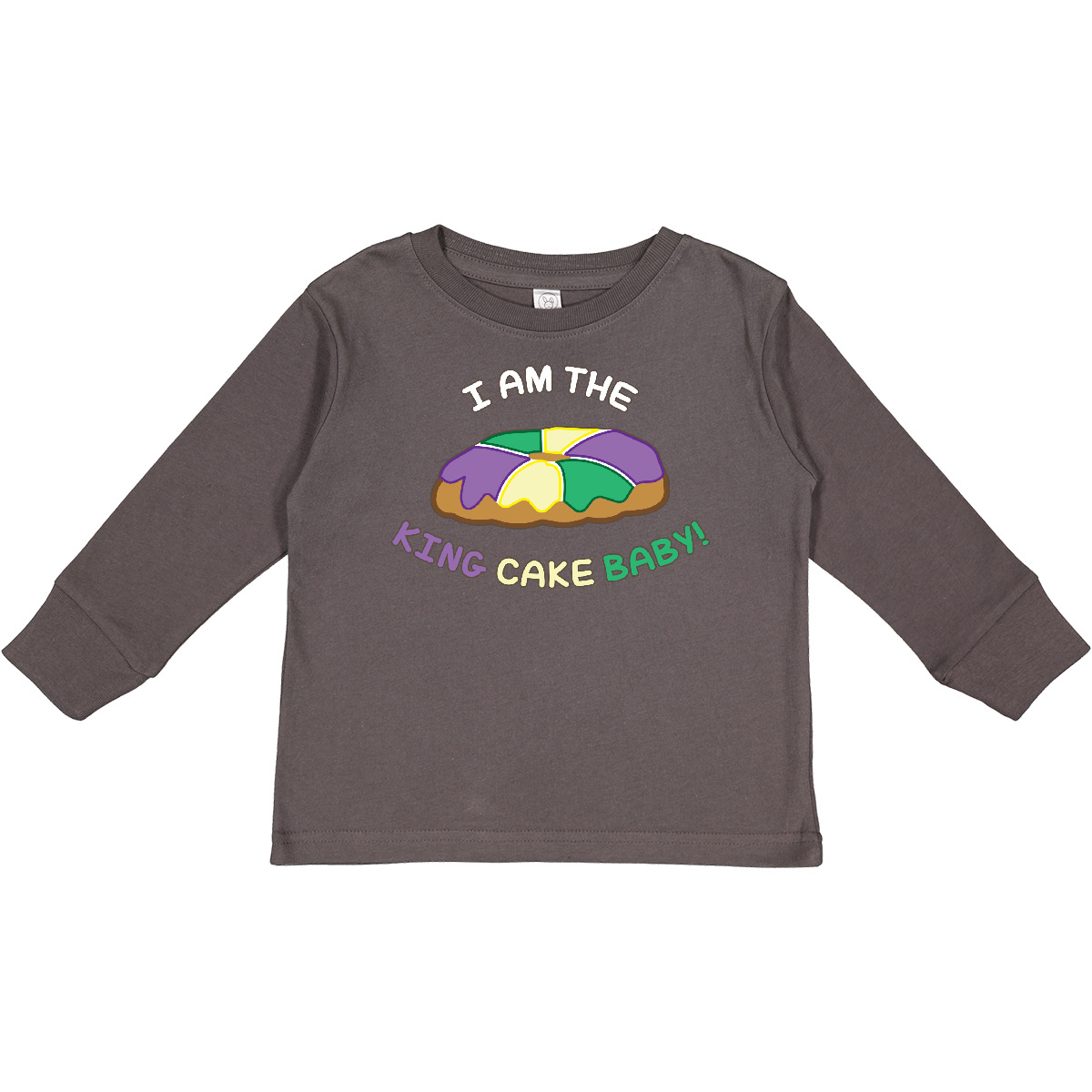 Inktastic I Am The King Cake Baby Toddler Long Sleeve T-Shirt Cute New Orleans - Picture 4 of 9
