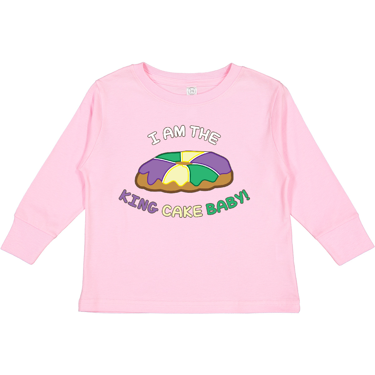 Inktastic I Am The King Cake Baby Toddler Long Sleeve T-Shirt Cute New Orleans - Picture 8 of 9