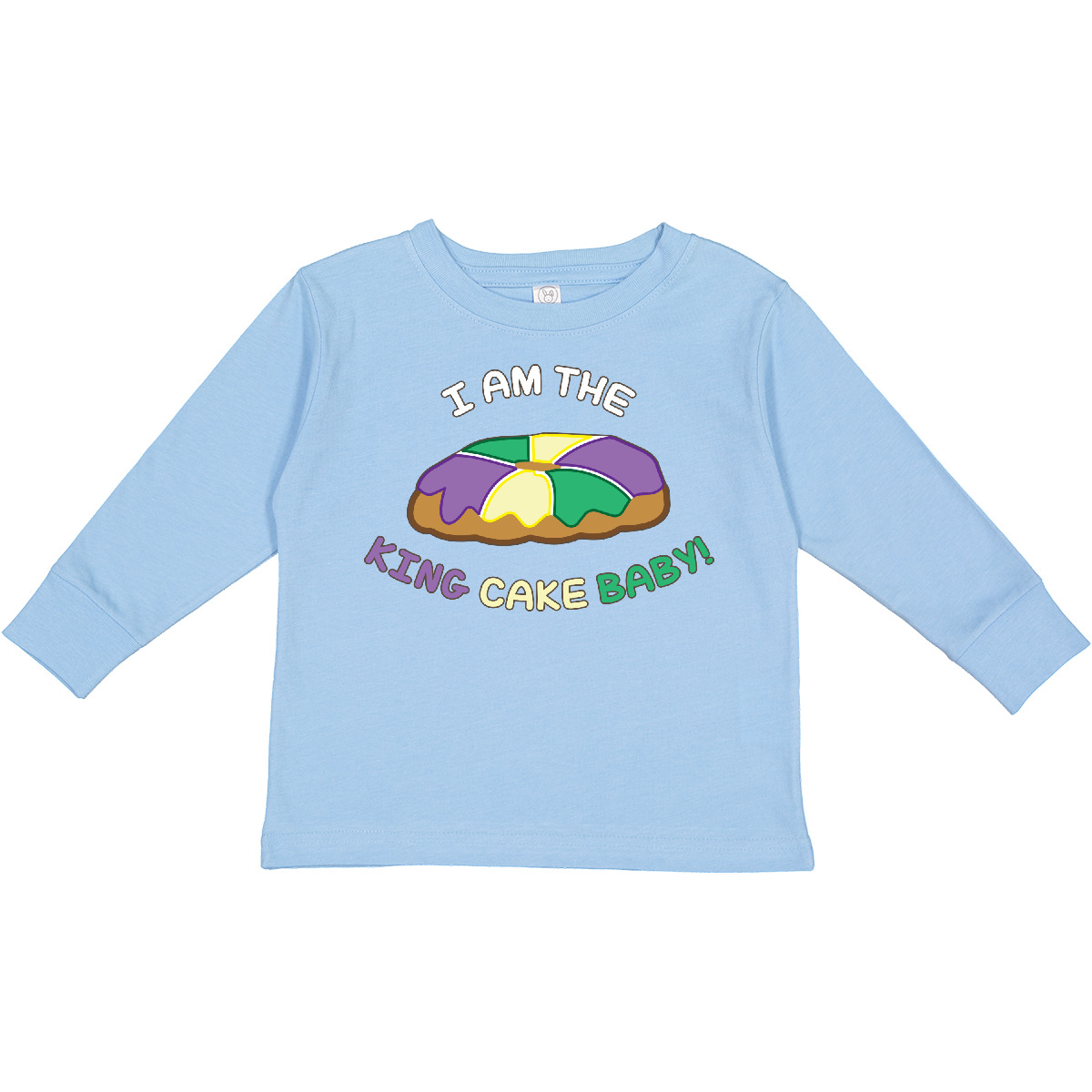 Inktastic I Am The King Cake Baby Toddler Long Sleeve T-Shirt Cute New Orleans - Picture 3 of 9