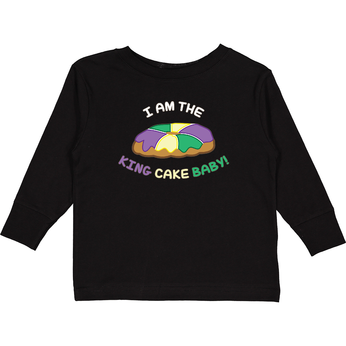 Inktastic I Am The King Cake Baby Toddler Long Sleeve T-Shirt Cute New Orleans - Picture 2 of 9