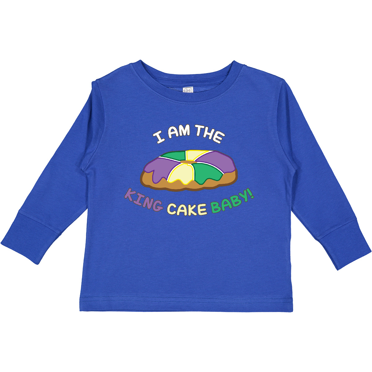 Inktastic I Am The King Cake Baby Toddler Long Sleeve T-Shirt Cute New Orleans - Picture 9 of 9