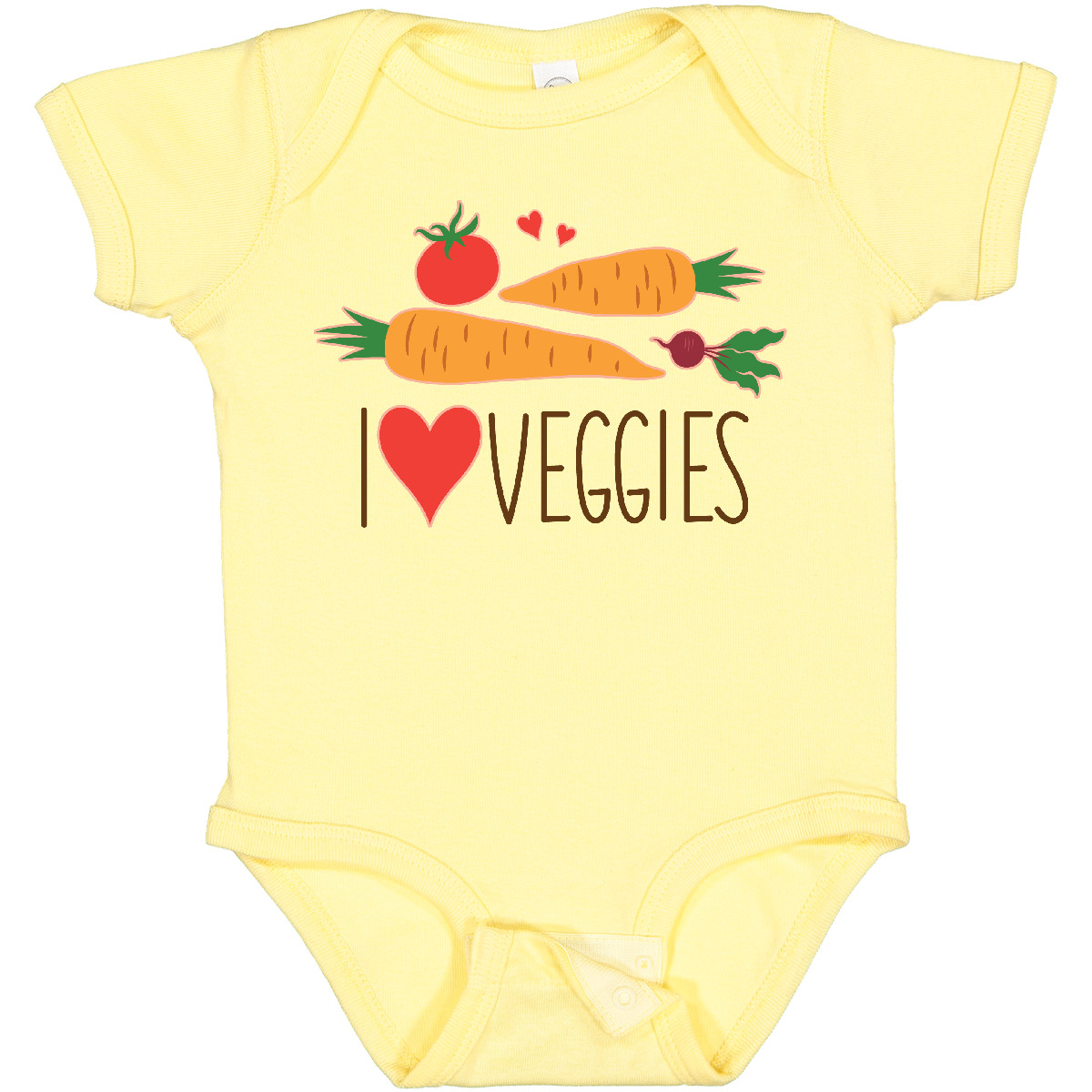 Inktastic I Love Heart Veggies Vegetables Healthy Food Baby Bodysuit Vegan Kids