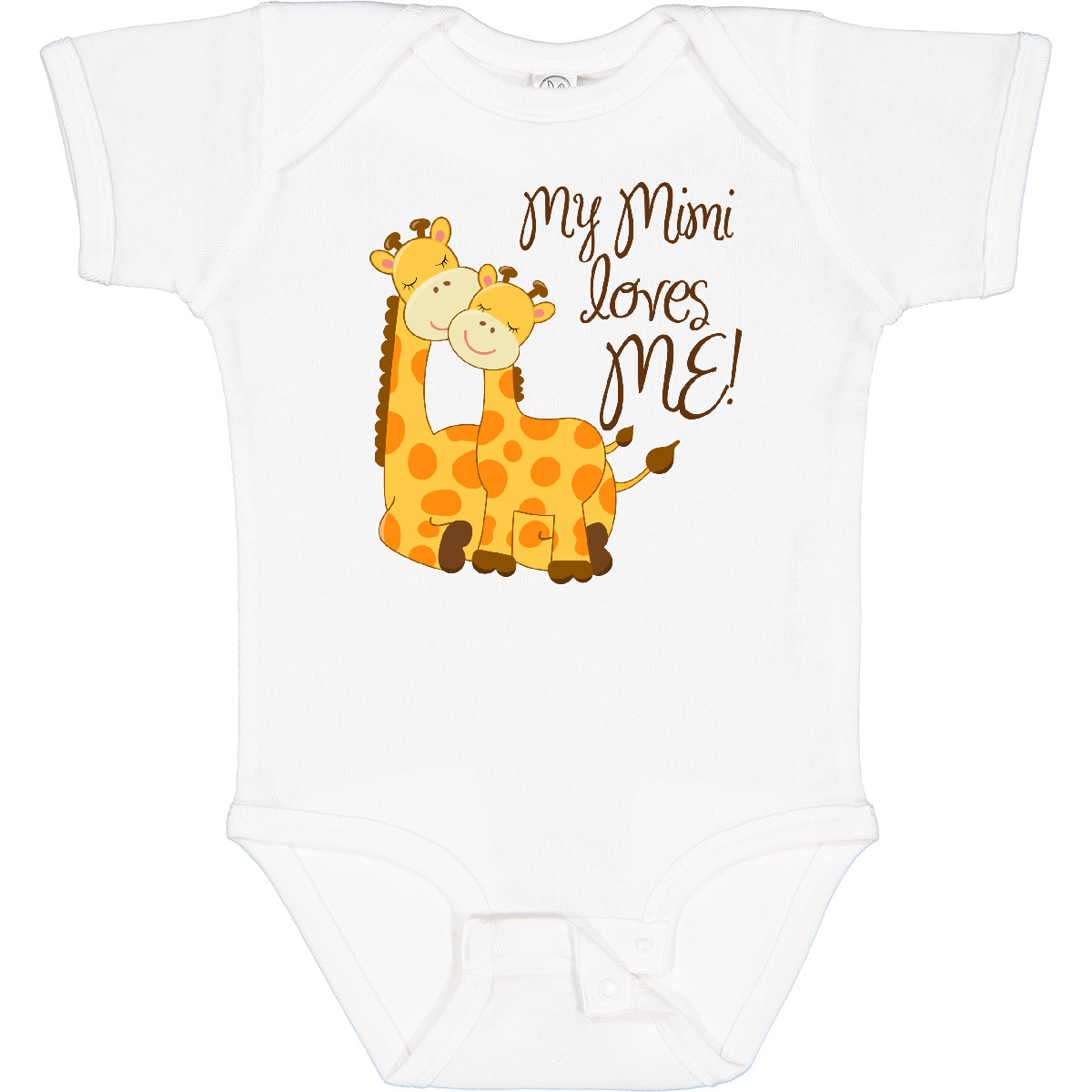 Inktastic My Mimi Loves Me! Baby Bodysuit Giraffe Loved By Grandma One-piece - Picture 23 of 25