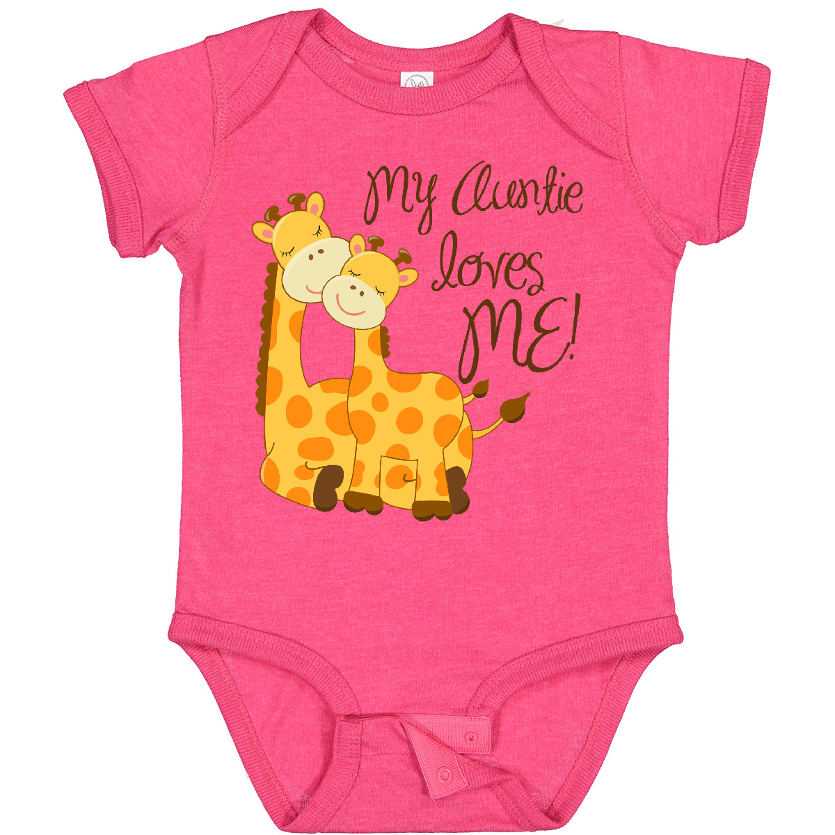 Inktastic My Auntie Loves Me! Baby Bodysuit Aunt Giraffe Loved By One-piece - Picture 8 of 10