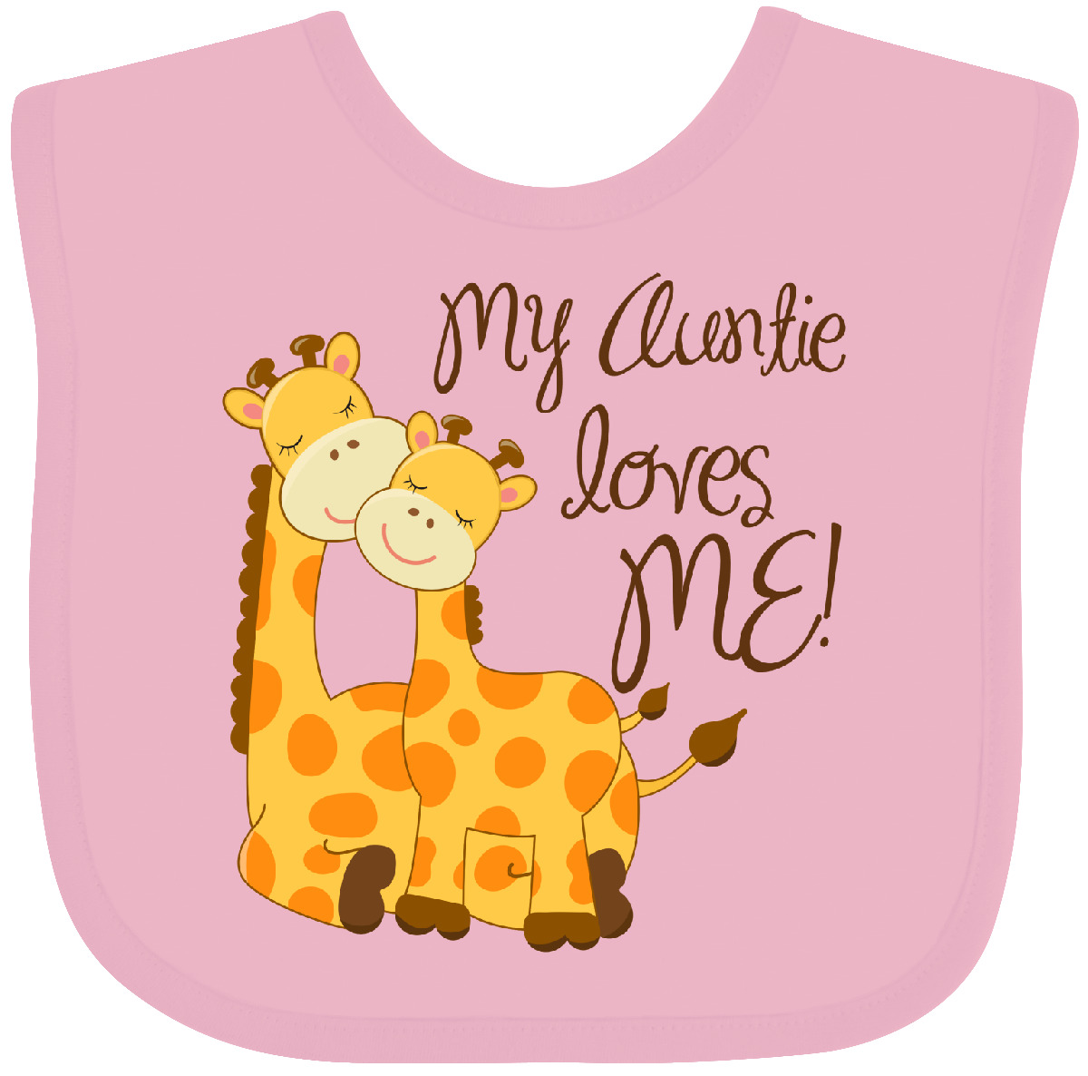 Inktastic My Great Aunt Loves Me Big Time Cute Giraffe Family Boys Or Girls Baby Bib