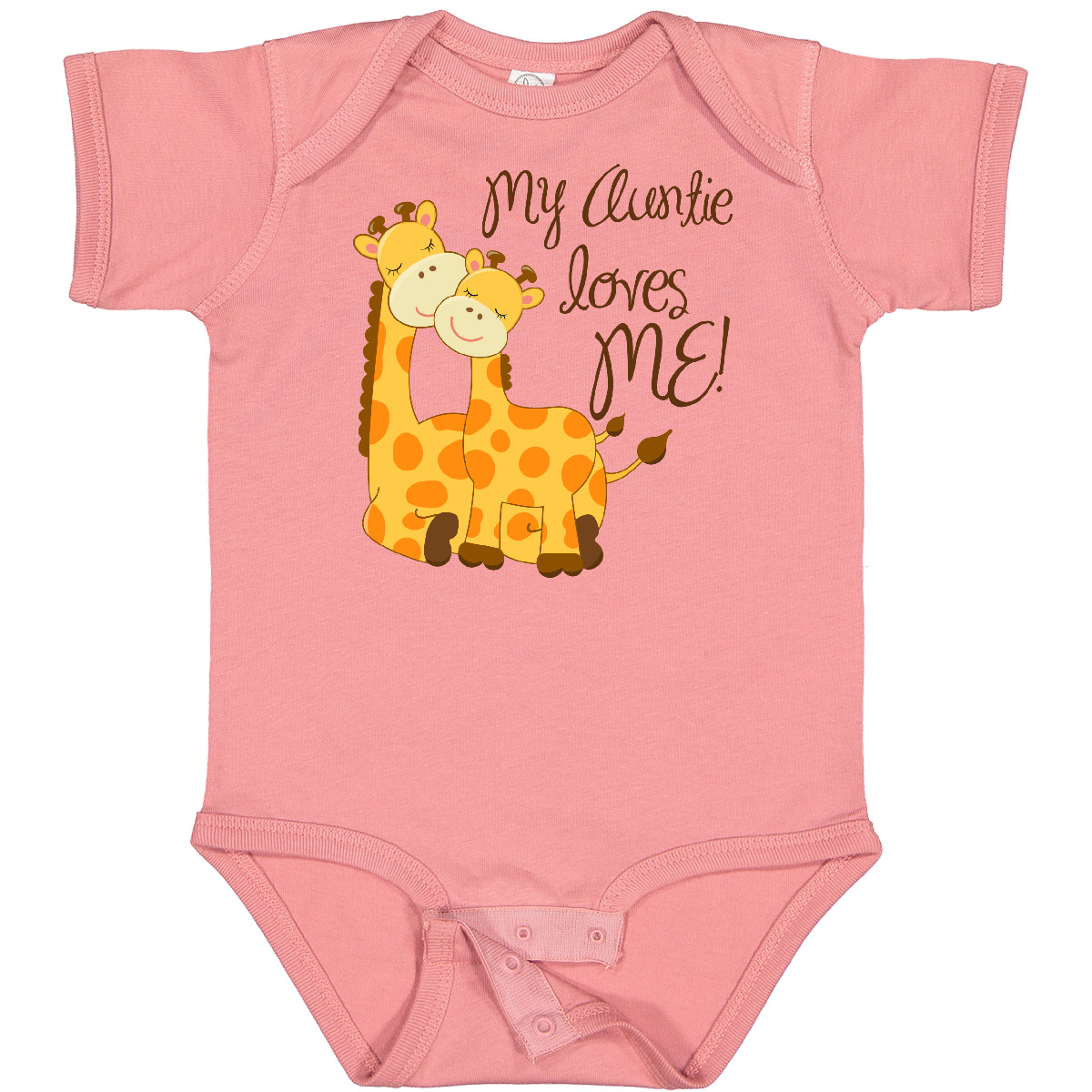 Inktastic My Auntie Loves Me! Baby Bodysuit Aunt Giraffe Loved By One-piece - Picture 4 of 10
