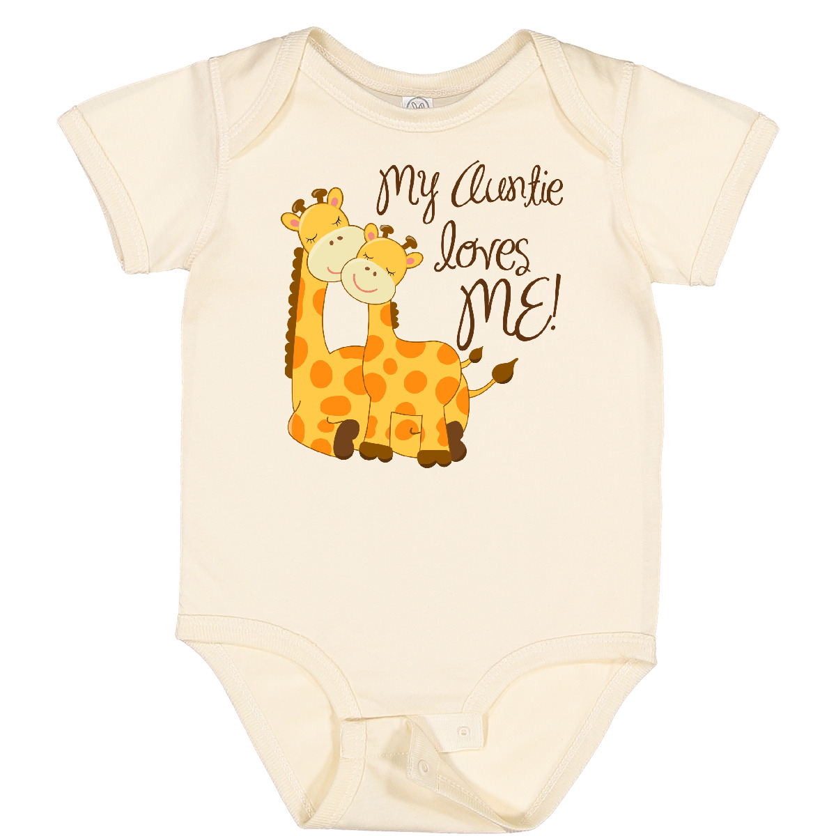 Inktastic My Auntie Loves Me! Baby Bodysuit Aunt Giraffe Loved By One-piece - Picture 5 of 10