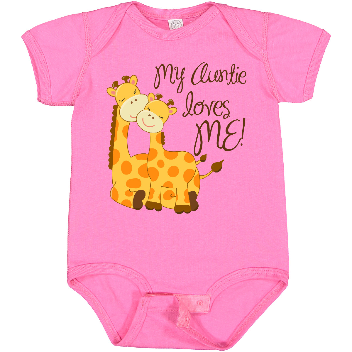 Inktastic My Auntie Loves Me! Baby Bodysuit Aunt Giraffe Loved By One-piece - Picture 7 of 10