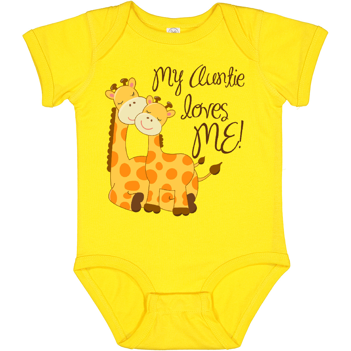 Inktastic My Auntie Loves Me! Baby Bodysuit Aunt Giraffe Loved By One-piece - Picture 10 of 10