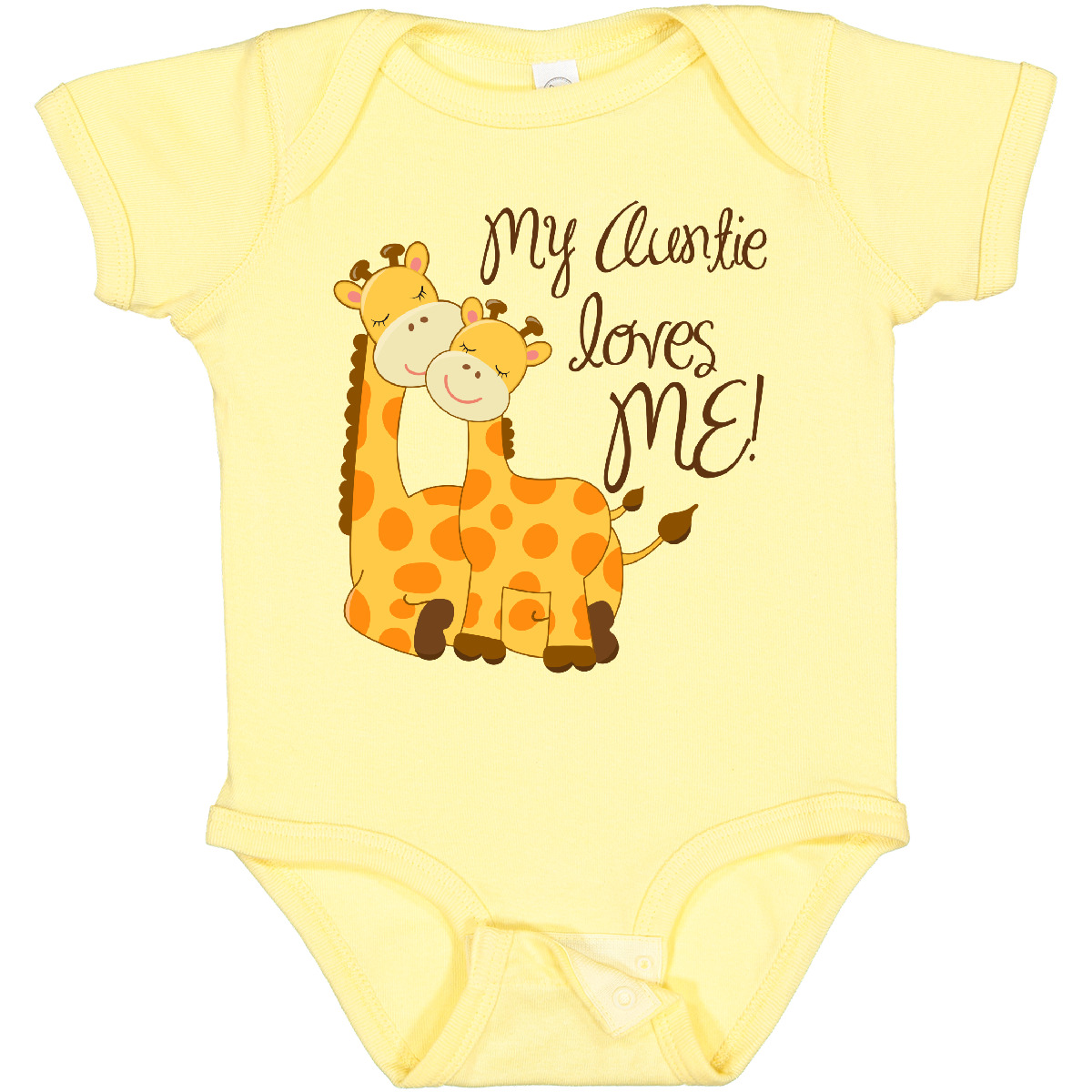 Inktastic My Auntie Loves Me! Baby Bodysuit Aunt Giraffe Loved By One-piece - Picture 2 of 10