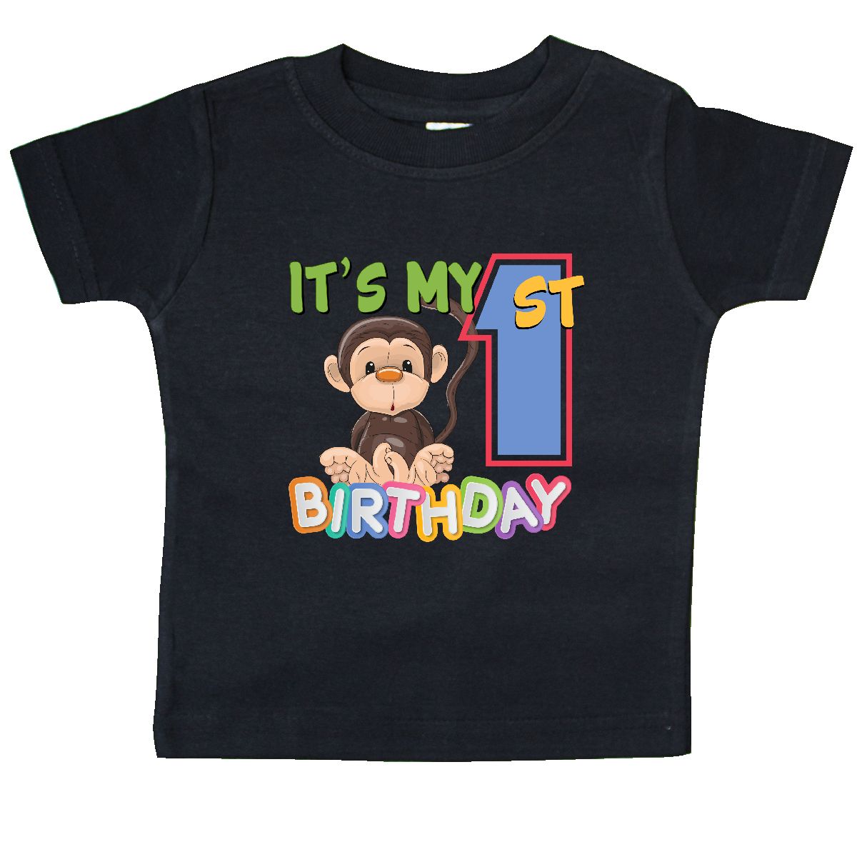 inktastic Little Monkey Girl 1st Birthday Toddler T-Shirt