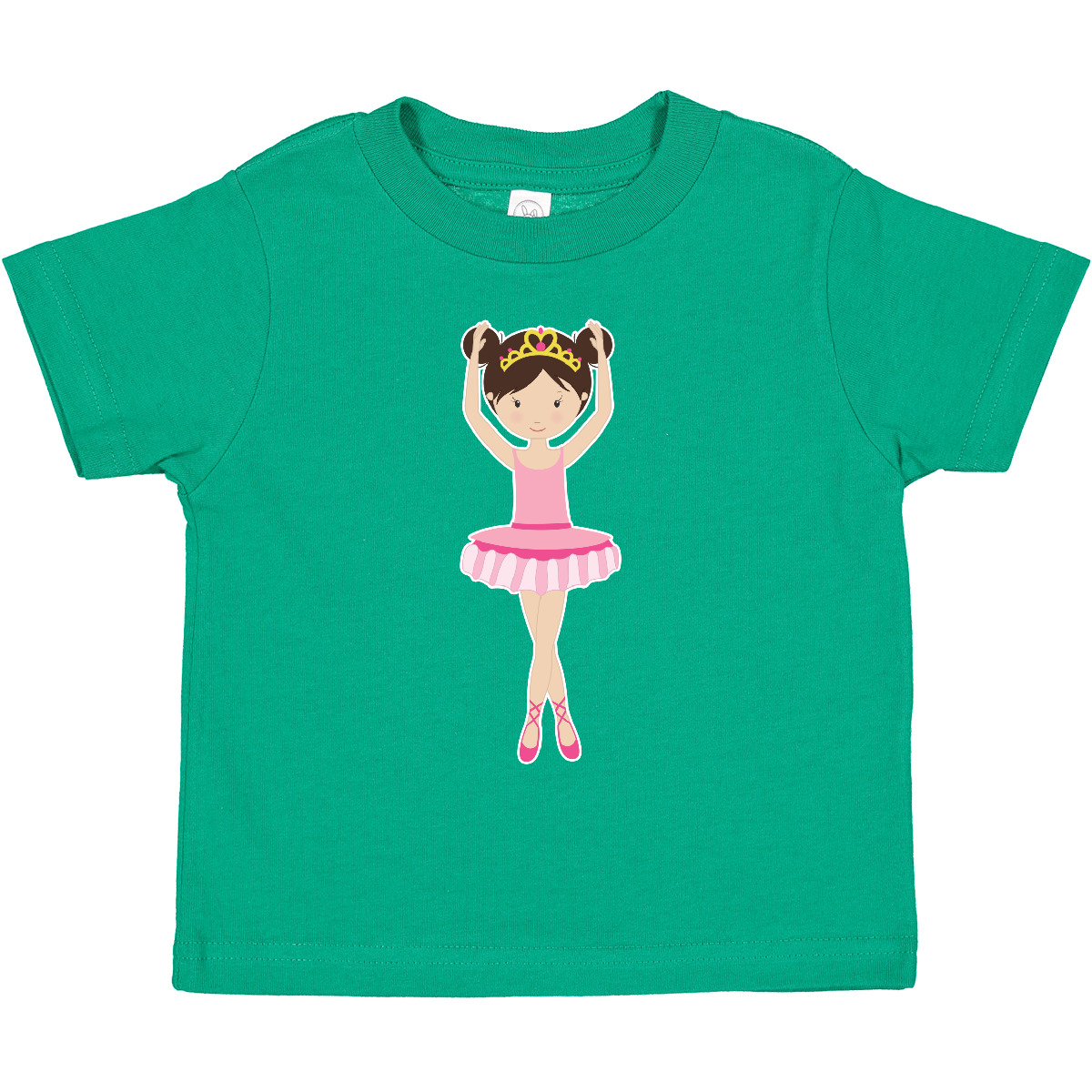 Inktastic Ballerina With Two Buns Toddler T-Shirt Hair Bun Brunette Brown Crown - Picture 8 of 15