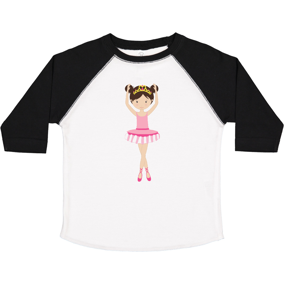 Inktastic Ballerina With Two Buns Toddler T-Shirt Hair Bun Brunette Brown Crown - Picture 15 of 15