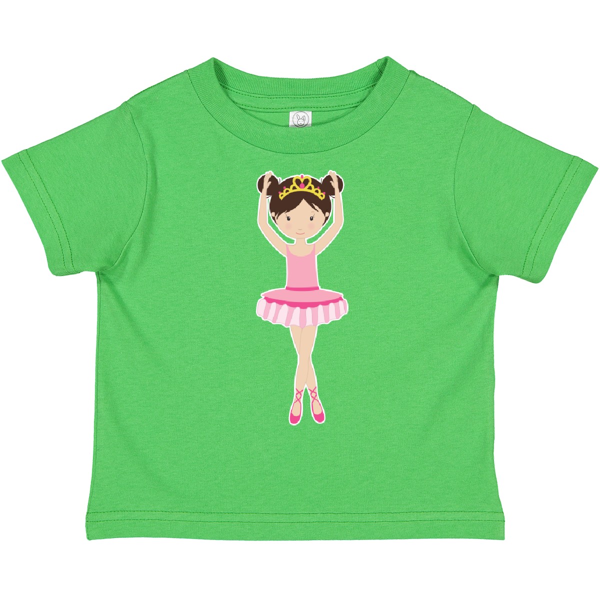 Inktastic Ballerina With Two Buns Toddler T-Shirt Hair Bun Brunette Brown Crown - Picture 2 of 15