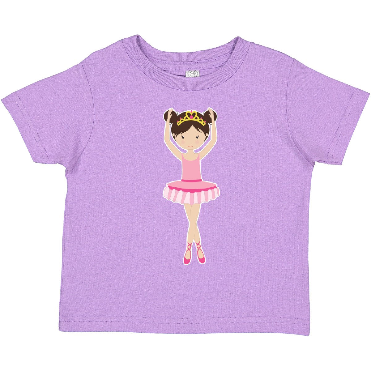Inktastic Ballerina With Two Buns Toddler T-Shirt Hair Bun Brunette Brown Crown - Picture 9 of 15