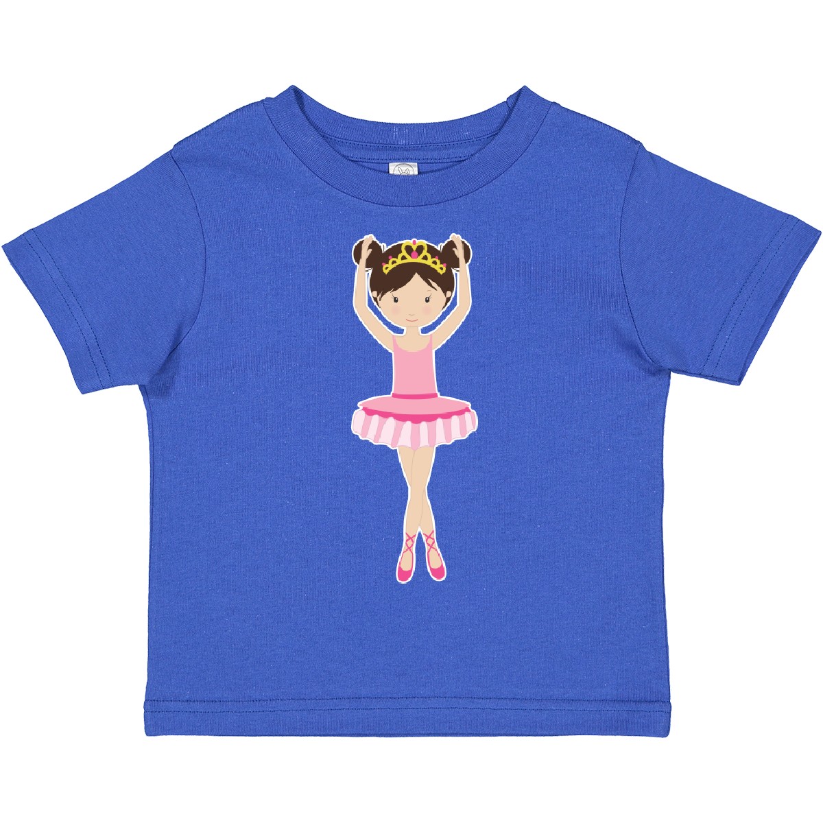 Inktastic Ballerina With Two Buns Toddler T-Shirt Hair Bun Brunette Brown Crown - Picture 13 of 15