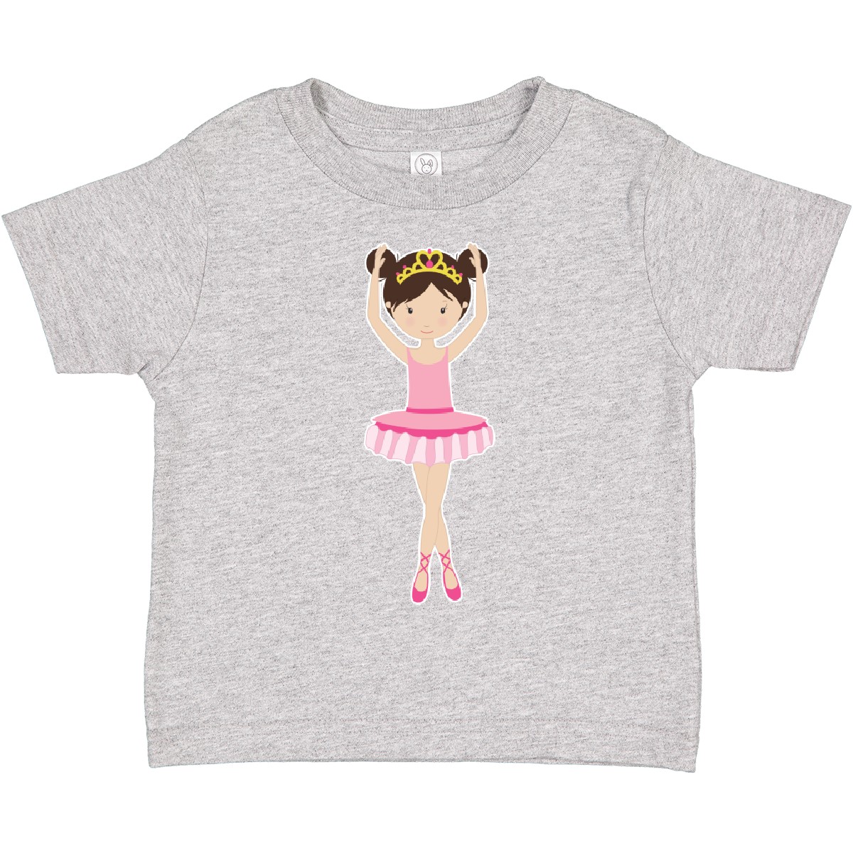 Inktastic Ballerina With Two Buns Toddler T-Shirt Hair Bun Brunette Brown Crown - Picture 5 of 15