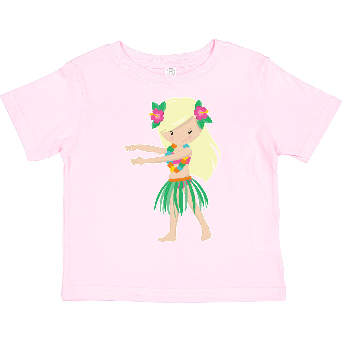 T-shirt Inktastic bionda hula ragazza bambino carina adorabile vacanza Luau Hawaii - Foto 7 di 8