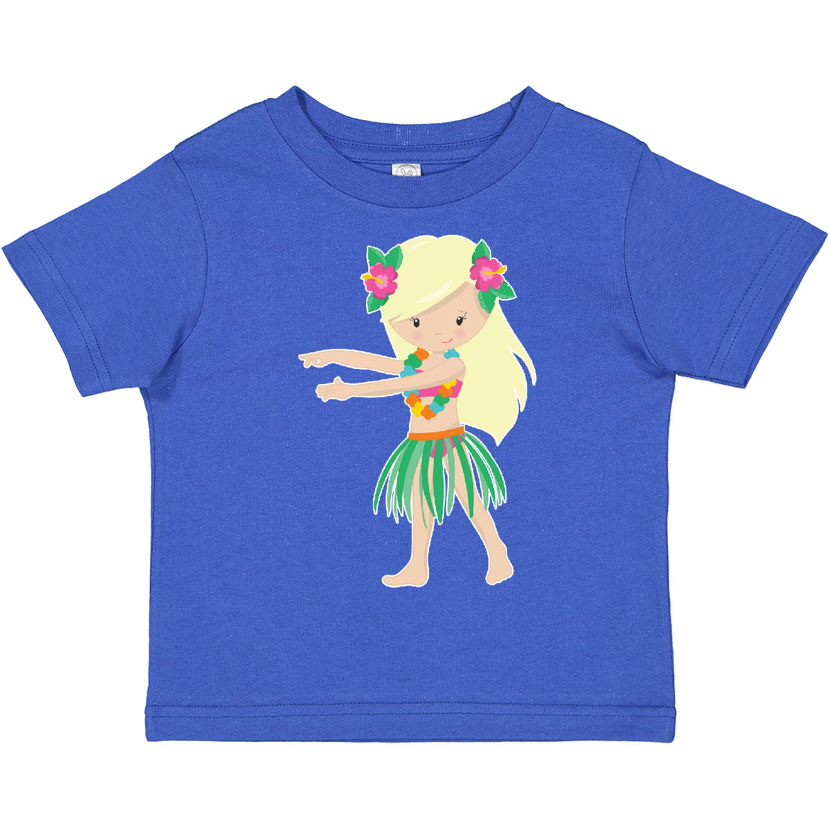 T-shirt Inktastic bionda hula ragazza bambino carina adorabile vacanza Luau Hawaii - Foto 8 di 8