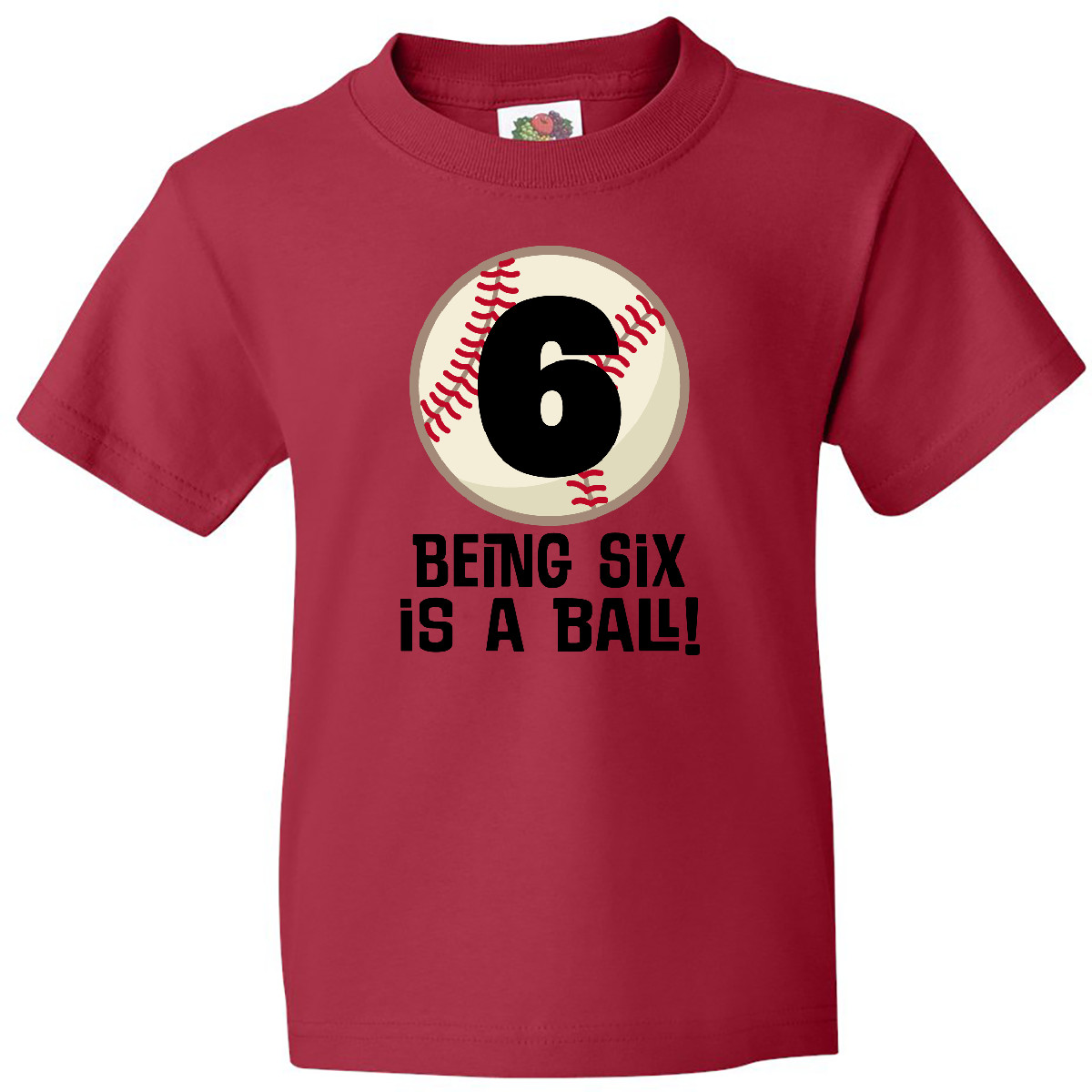 Inktastic 6th Birthday Baseball 6 Year Old Youth T-Shirt Six Boys Kids Sports Im - Picture 3 of 5