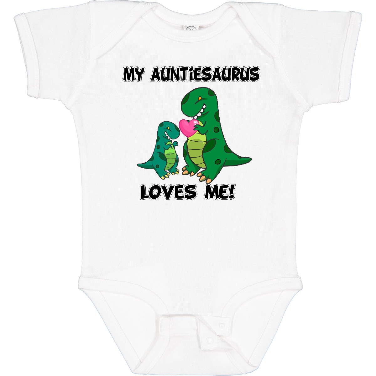 Inktastic My Auntiesaurus Loves Me Baby Bodysuit Dinosaur Cute Aunt One-piece - Picture 8 of 8