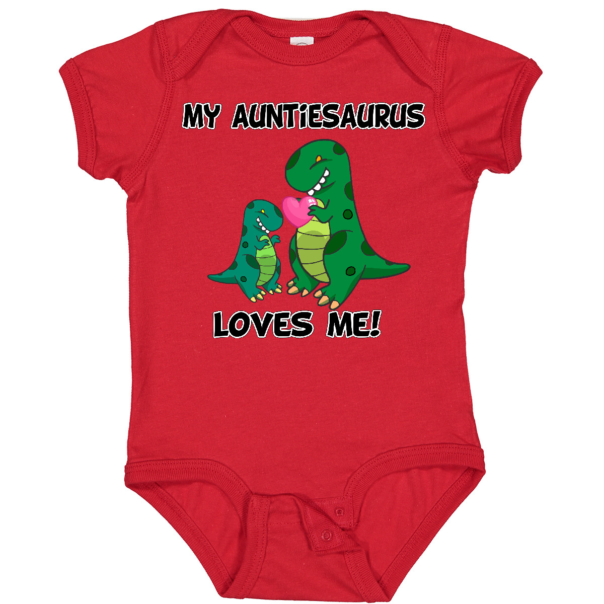 Inktastic My Auntiesaurus Loves Me Baby Bodysuit Dinosaur Cute Aunt One-piece - Picture 7 of 8