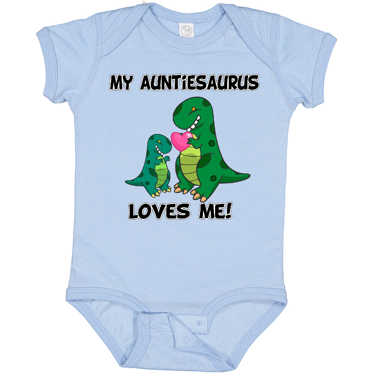 Inktastic My Auntiesaurus Loves Me Baby Bodysuit Dinosaur Cute Aunt One-piece - Picture 4 of 8