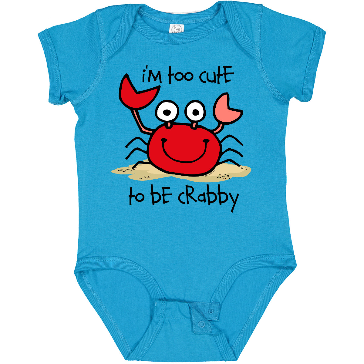 Inktastic Too Cute Crab Baby Body Crabby Cranky Grouchy Sand Strand Lustig - Bild 8 von 9