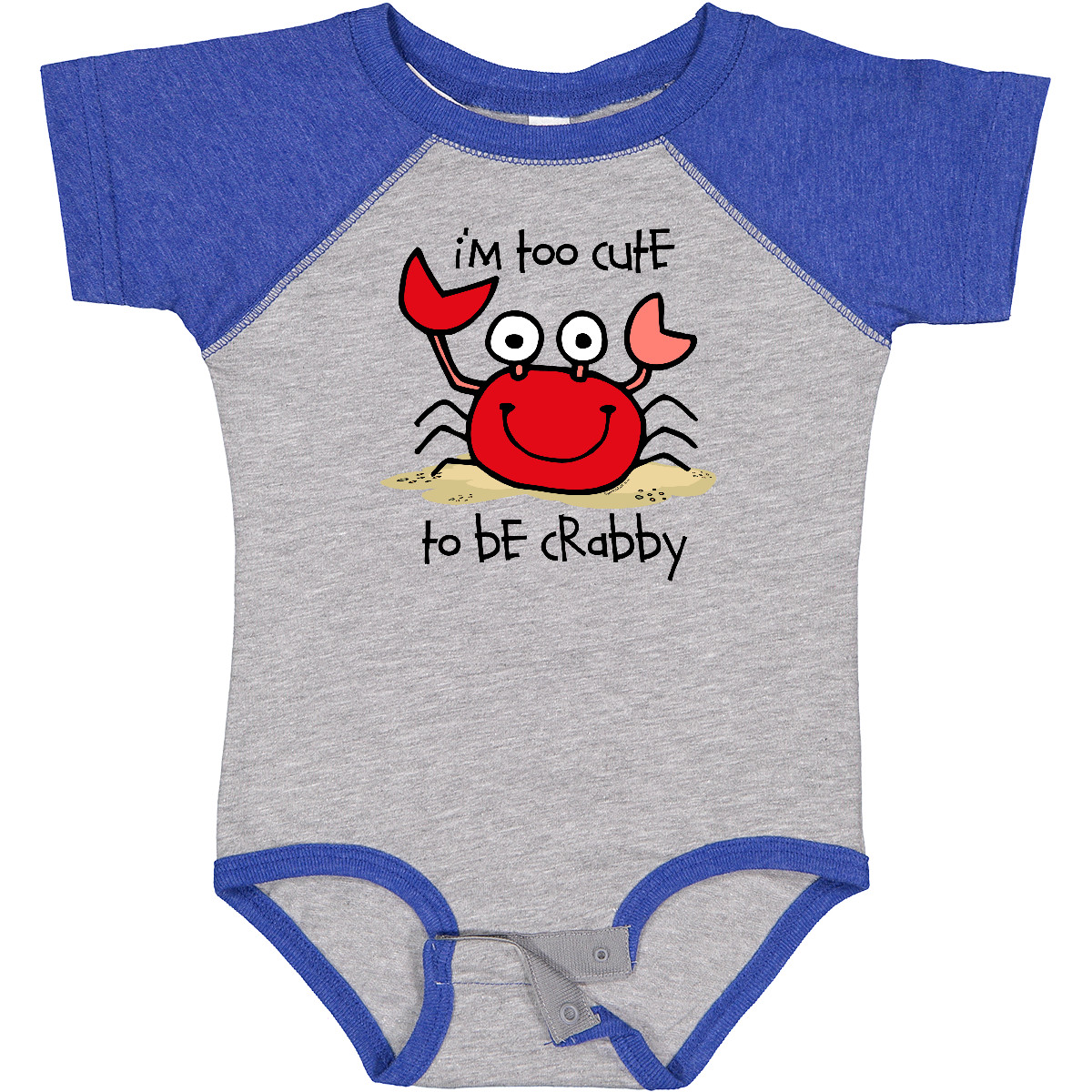 Inktastic Too Cute Crab Baby Body Crabby Cranky Grouchy Sand Strand Lustig - Bild 5 von 9