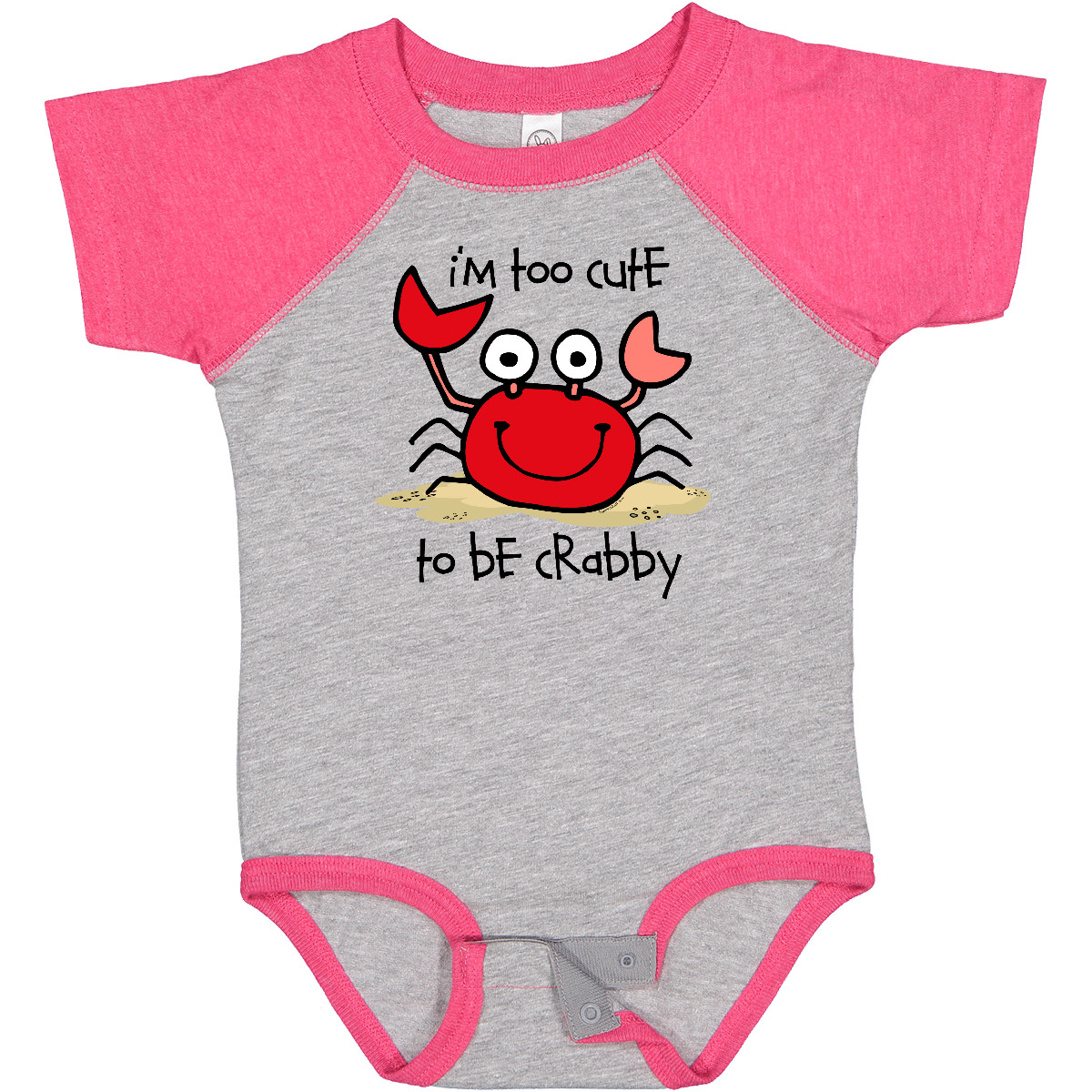 Inktastic Too Cute Crab Baby Body Crabby Cranky Grouchy Sand Strand Lustig - Bild 4 von 9