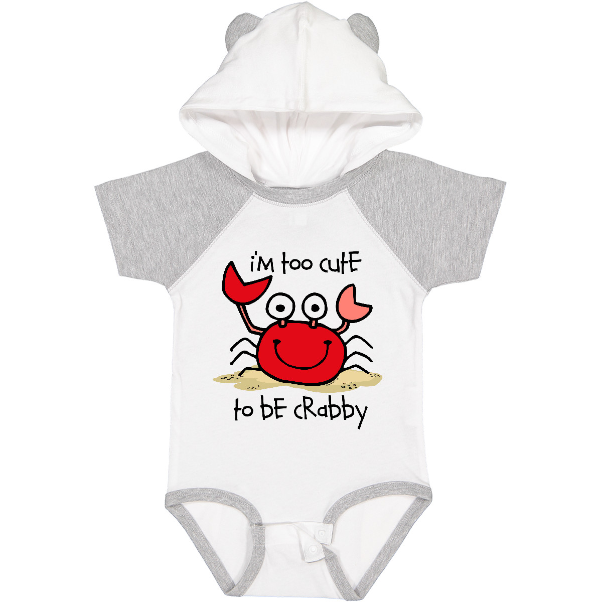 Inktastic Too Cute Crab Baby Body Crabby Cranky Grouchy Sand Strand Lustig - Bild 9 von 9