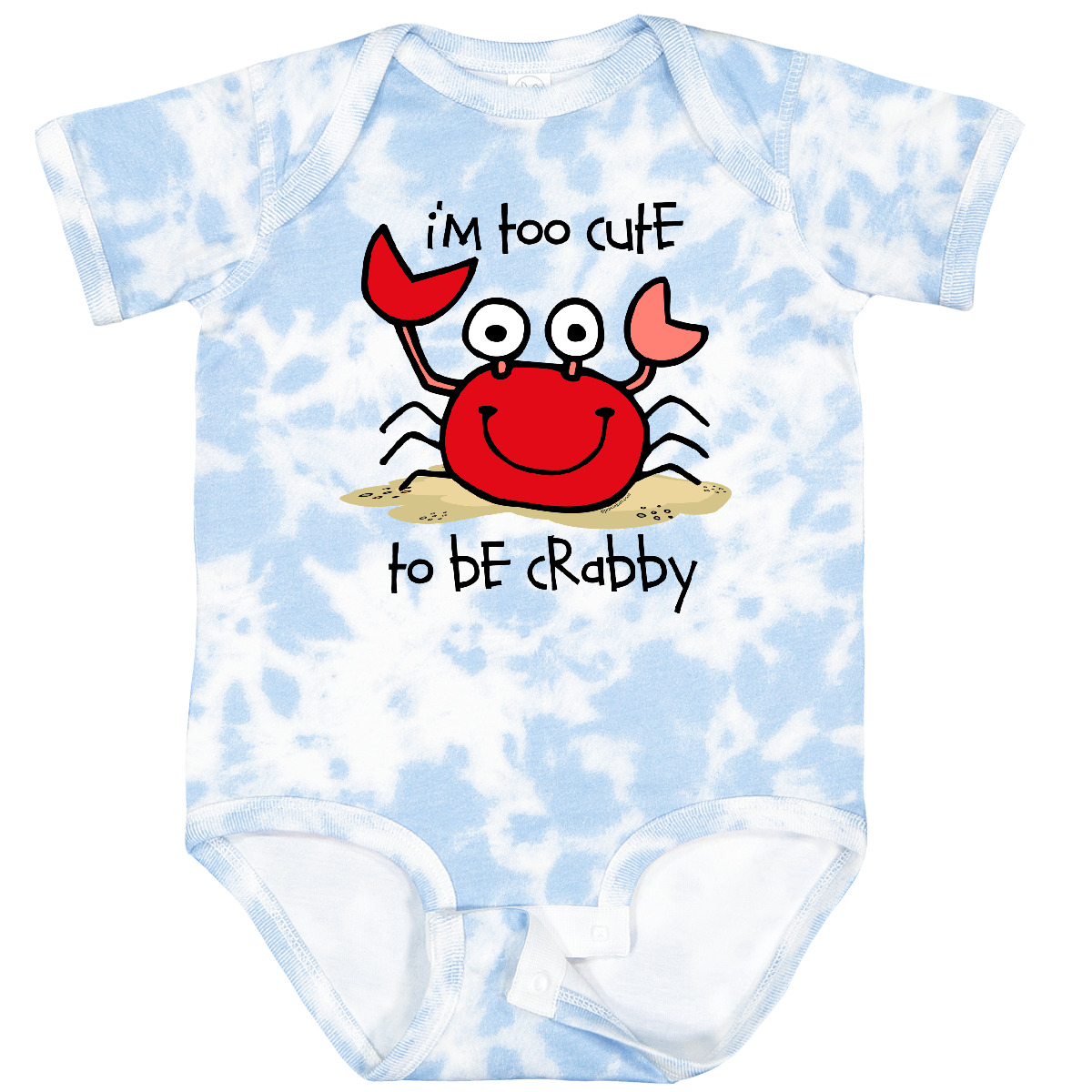 Inktastic Too Cute Crab Baby Body Crabby Cranky Grouchy Sand Strand Lustig - Bild 7 von 9