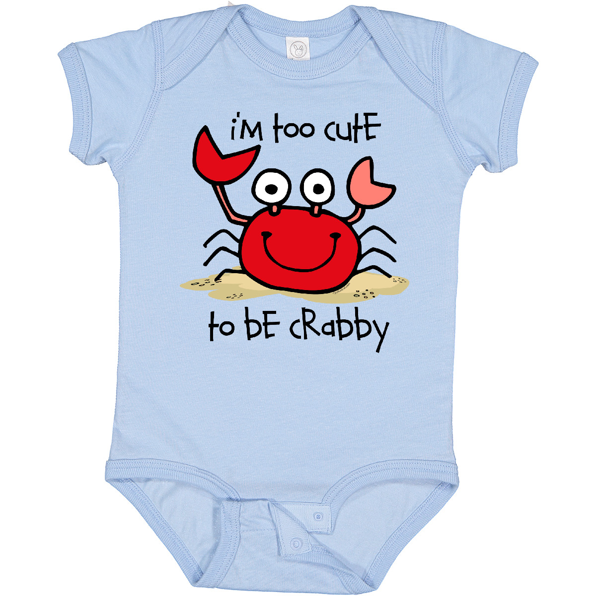 Inktastic Too Cute Crab Baby Body Crabby Cranky Grouchy Sand Strand Lustig - Bild 2 von 9