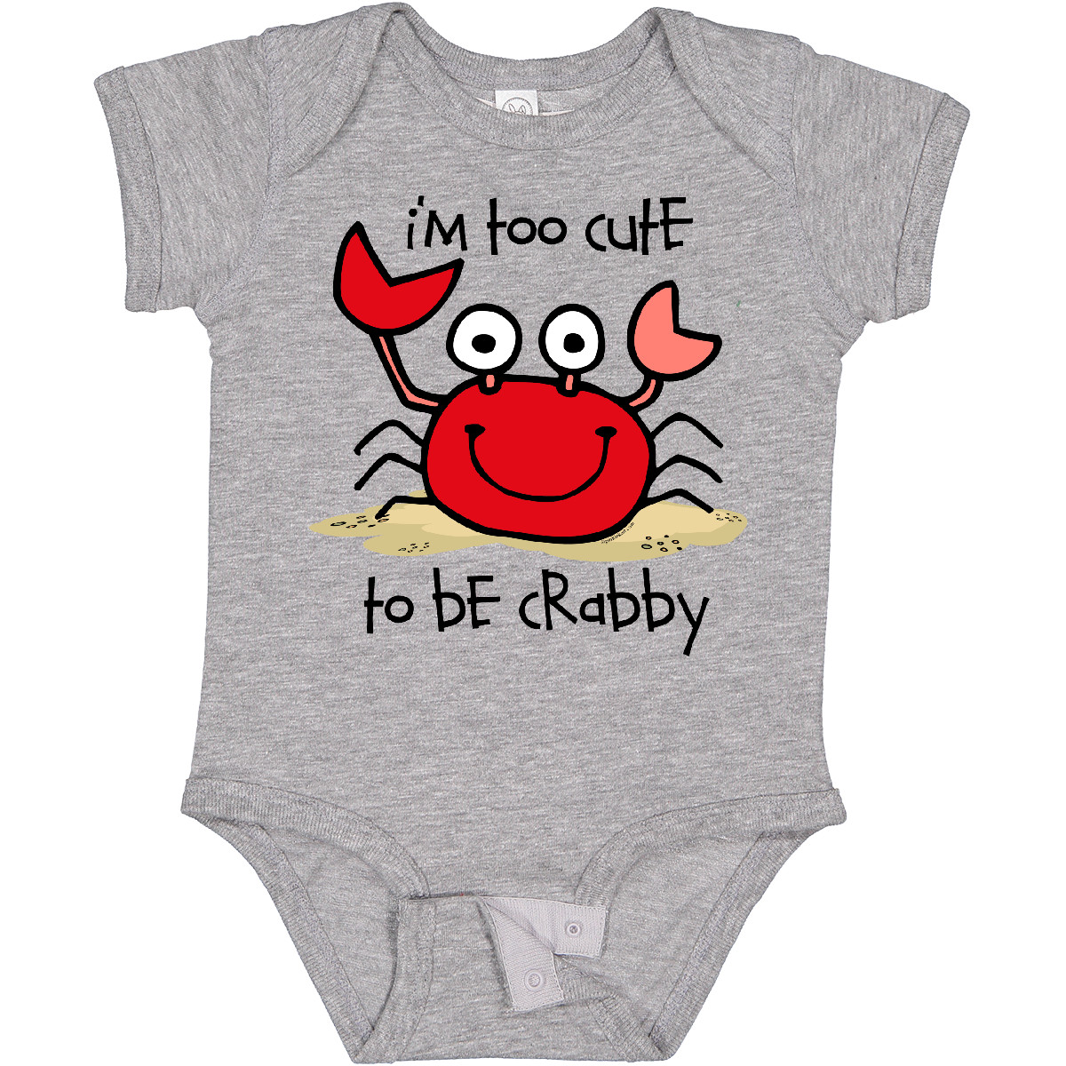 Inktastic Too Cute Crab Baby Body Crabby Cranky Grouchy Sand Strand Lustig - Bild 3 von 9