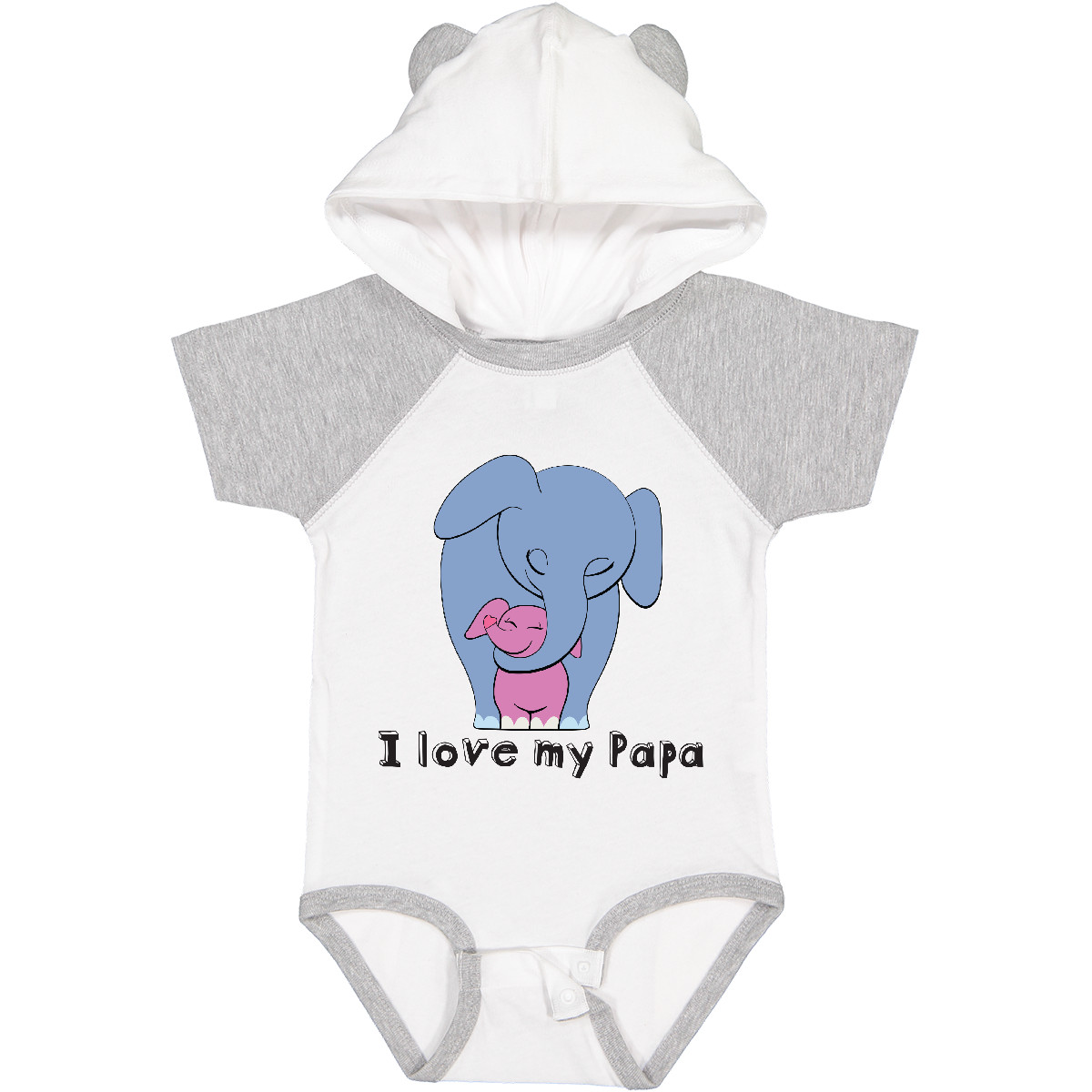 Inktastic I Love My Papa Elephant Blue Pink Baby Bodysuit Grandpa Granddaughter - Picture 7 of 7