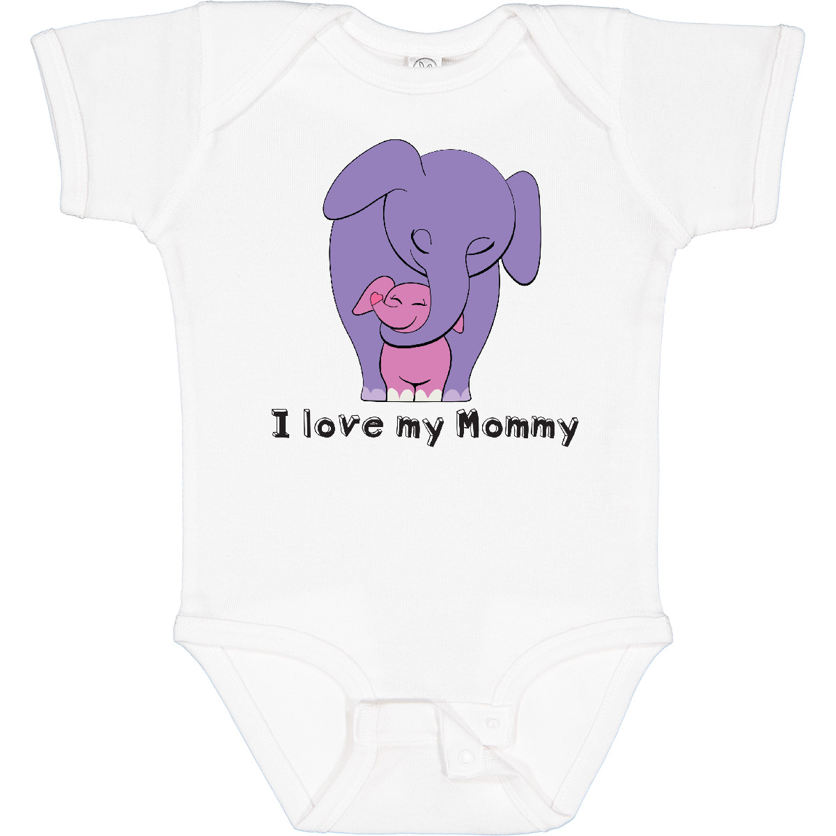 Inktastic I Love My Mommy Elephant Purple Pink Baby Bodysuit Mom Daughter Calf - Picture 7 of 8