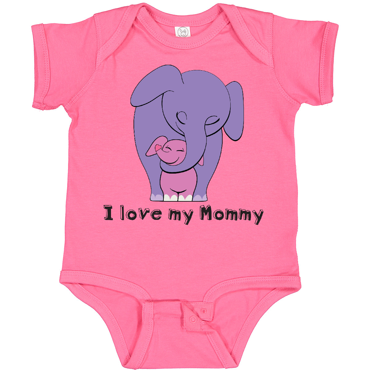 Inktastic I Love My Mommy Elephant Purple Pink Baby Bodysuit Mom Daughter Calf - Picture 3 of 8