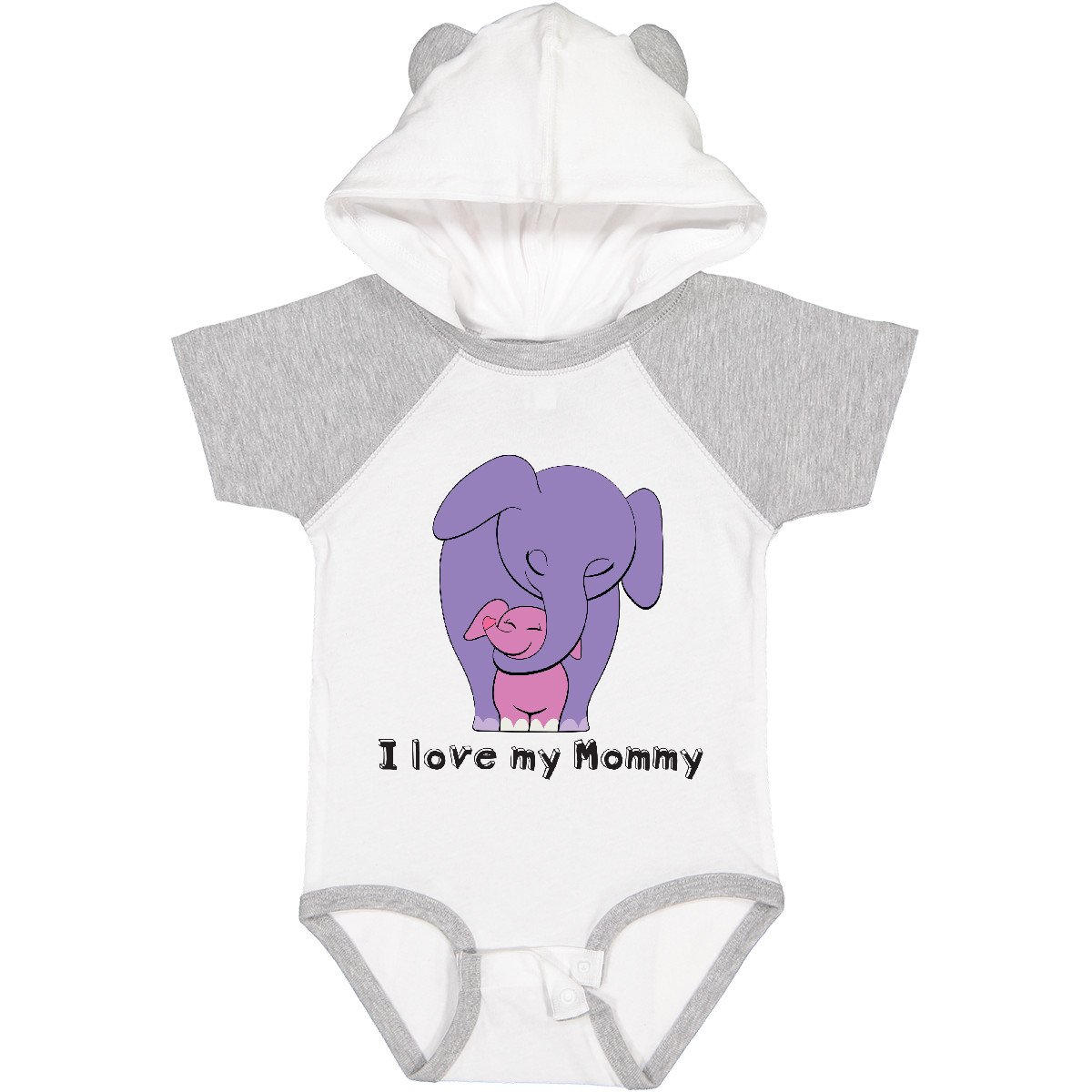 Inktastic I Love My Mommy Elephant Purple Pink Baby Bodysuit Mom Daughter Calf - Picture 8 of 8