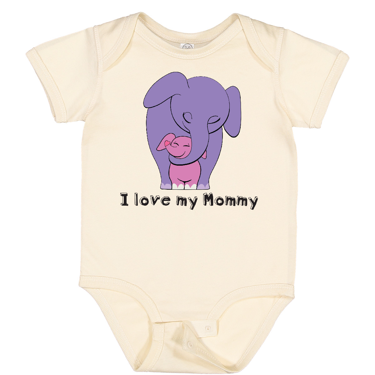Inktastic I Love My Mommy Elephant Purple Pink Baby Bodysuit Mom Daughter Calf - Picture 5 of 8