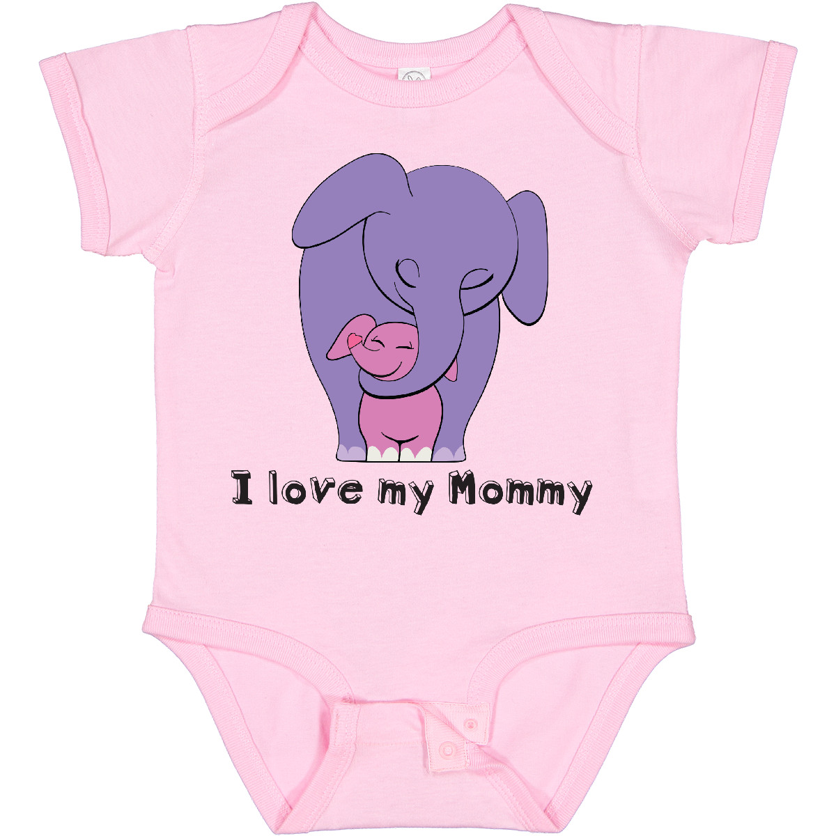 Inktastic I Love My Mommy Elephant Purple Pink Baby Bodysuit Mom Daughter Calf - Picture 6 of 8