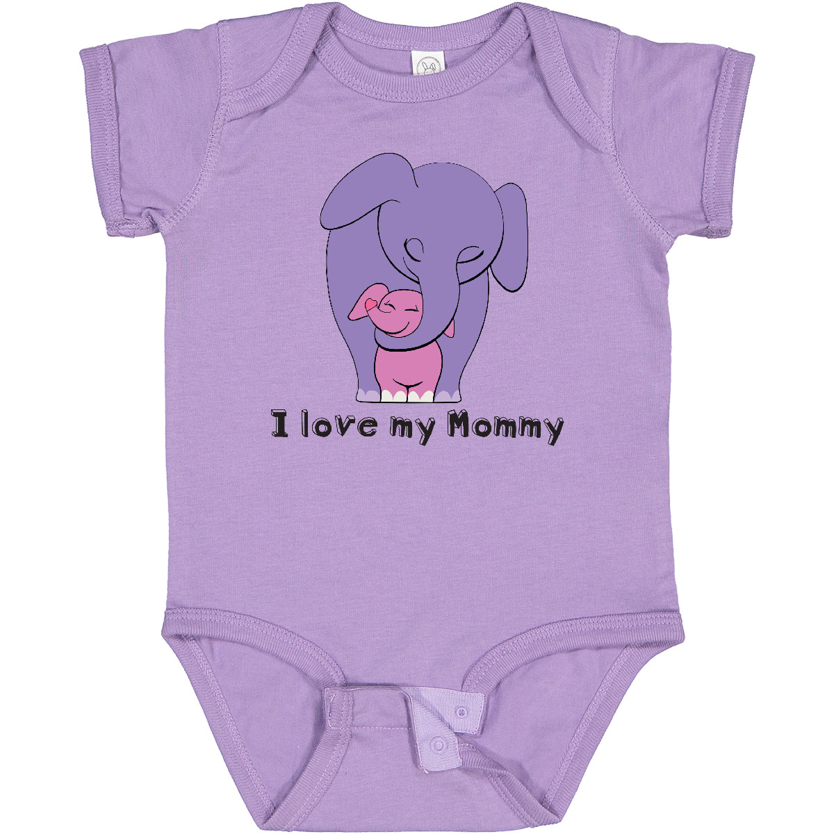 Inktastic I Love My Mommy Elephant Purple Pink Baby Bodysuit Mom Daughter Calf - Picture 4 of 8