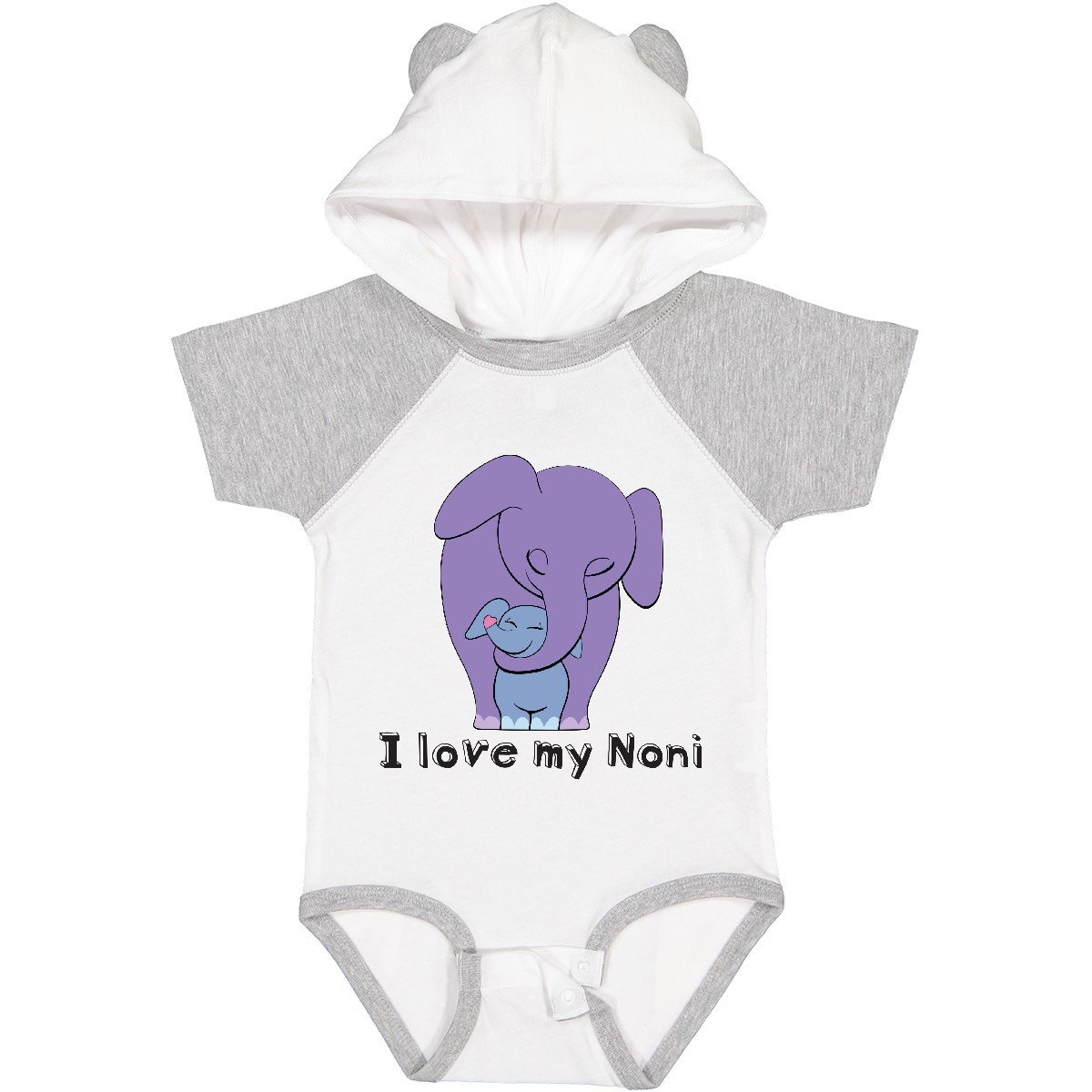 Inktastic I Love My Noni Elephant Purple Blue Baby Bodysuit Grandma Grandson - Picture 7 of 7