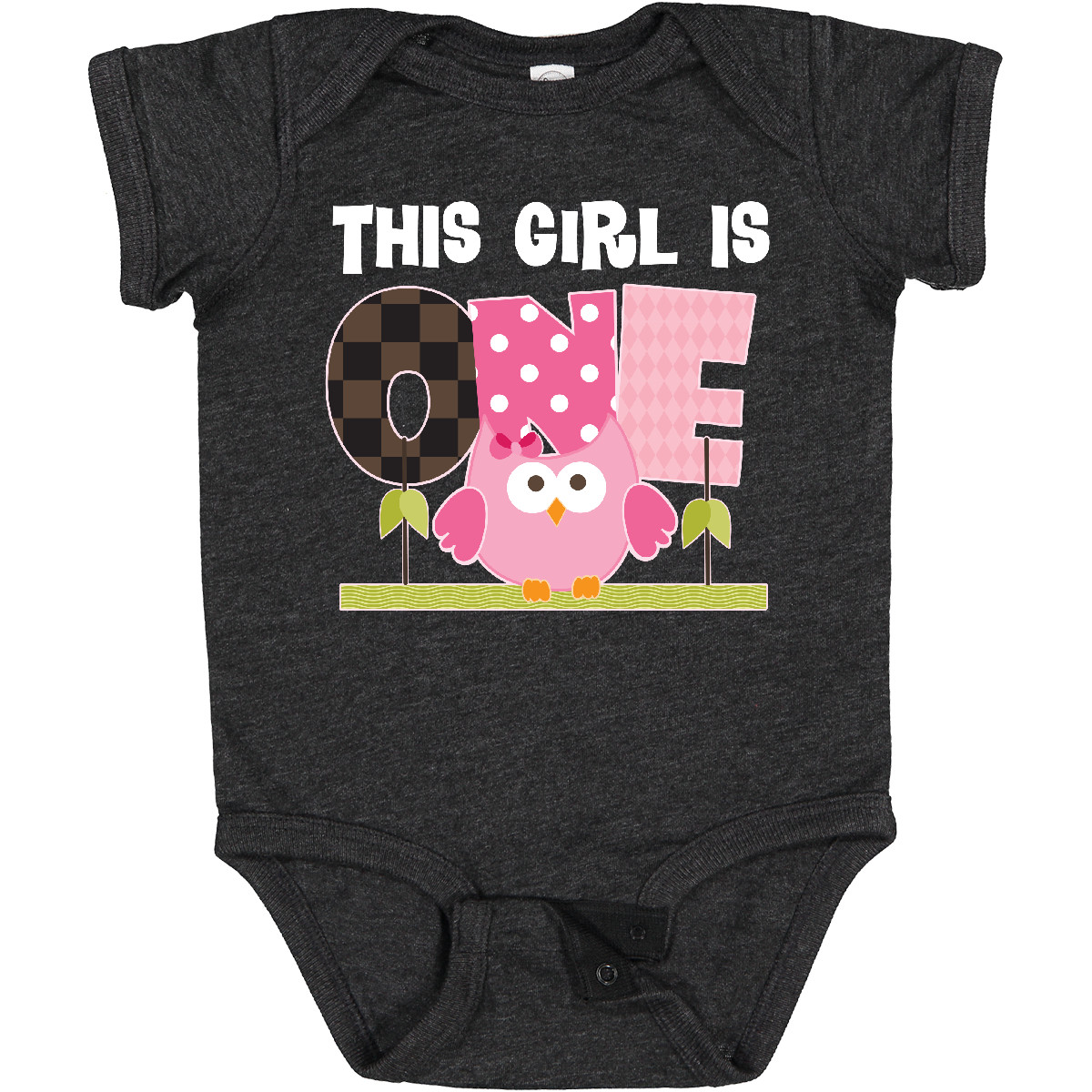 Inktastic 1st Birthday Owl Girls Cute Baby Bodysuit First 1 Year Old Polka Dot - Picture 10 of 10