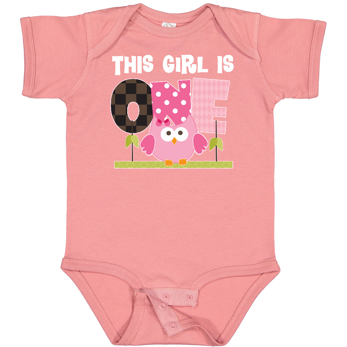 Inktastic 1st Birthday Owl Girls Cute Baby Bodysuit First 1 Year Old Polka Dot - Picture 7 of 10