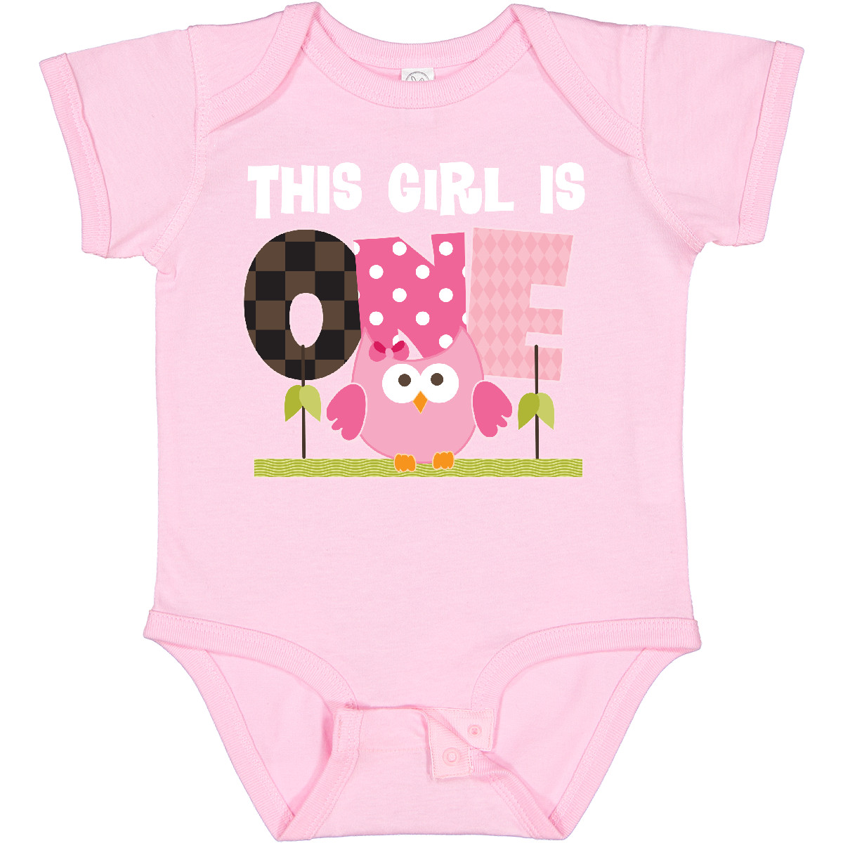 Inktastic 1st Birthday Owl Girls Cute Baby Bodysuit First 1 Year Old Polka Dot - Picture 8 of 10