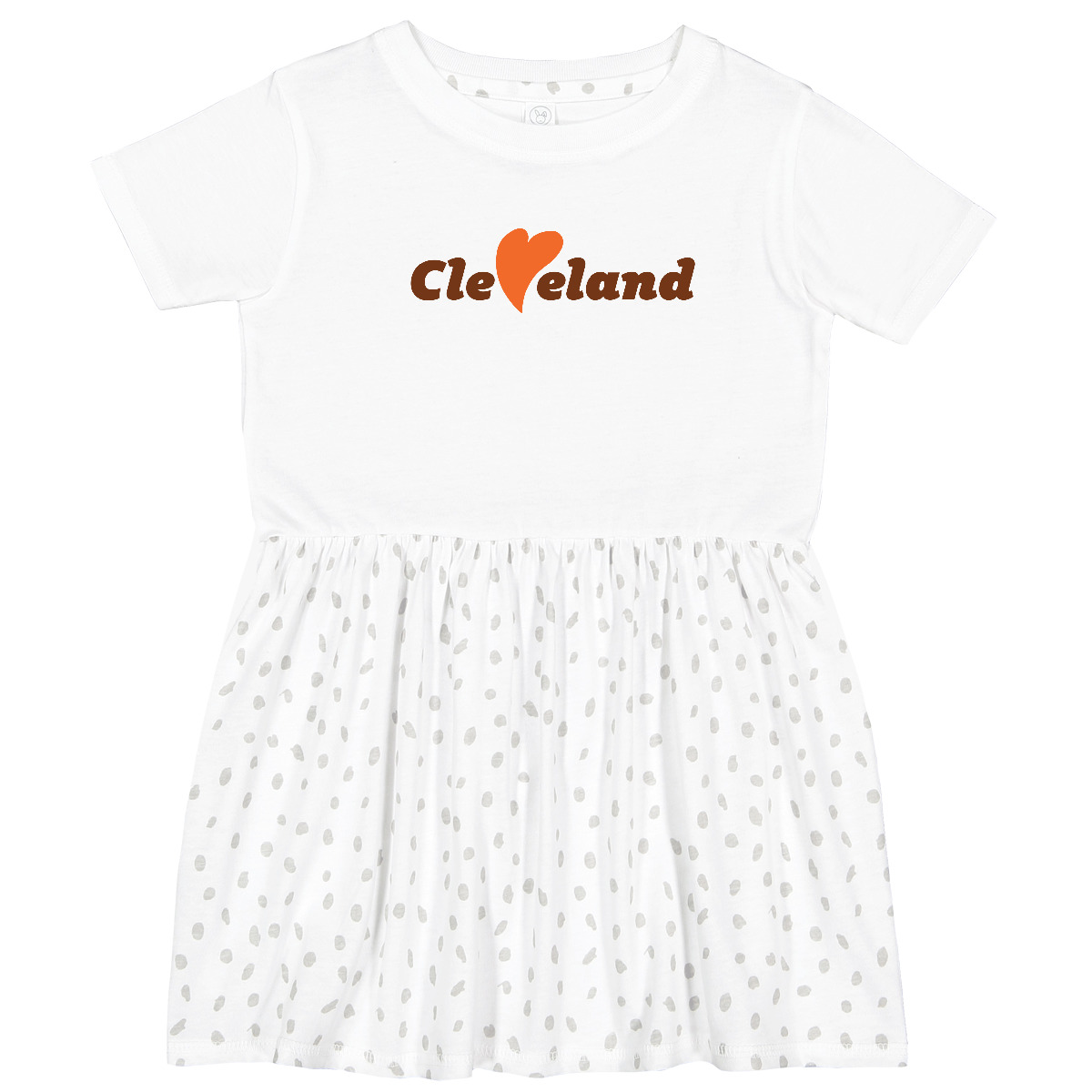 Inktastic Cleveland Heart Solid Orange Toddler Dress Ohio Brown Love City Browns