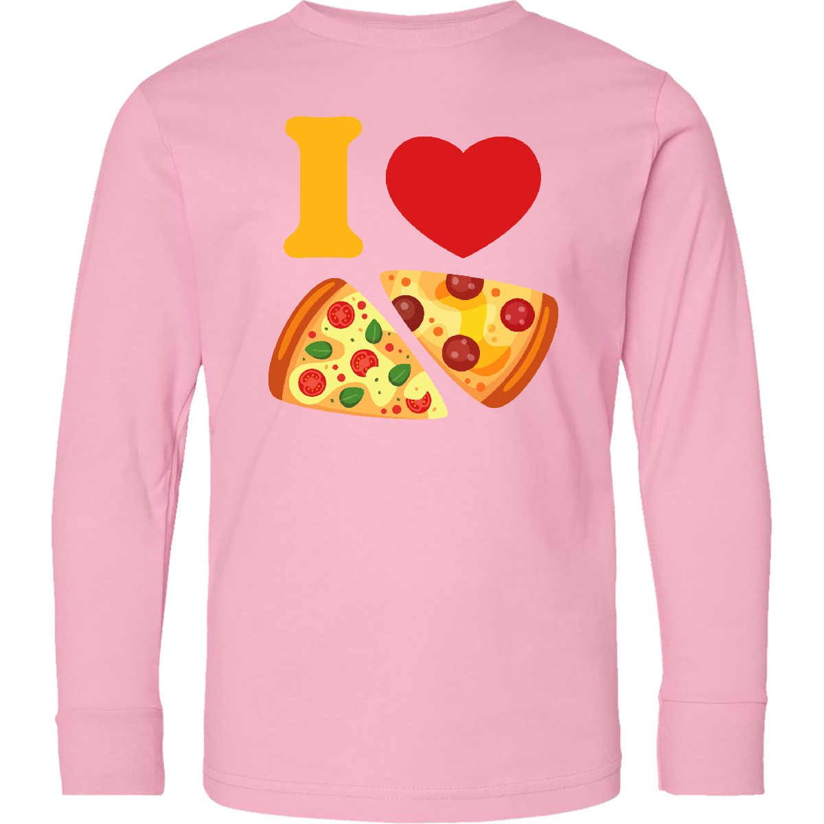 Inktastic I Love Pizza Youth Long Sleeve T-Shirt Cheese Pie Idea Unisex Cooking - Picture 2 of 2