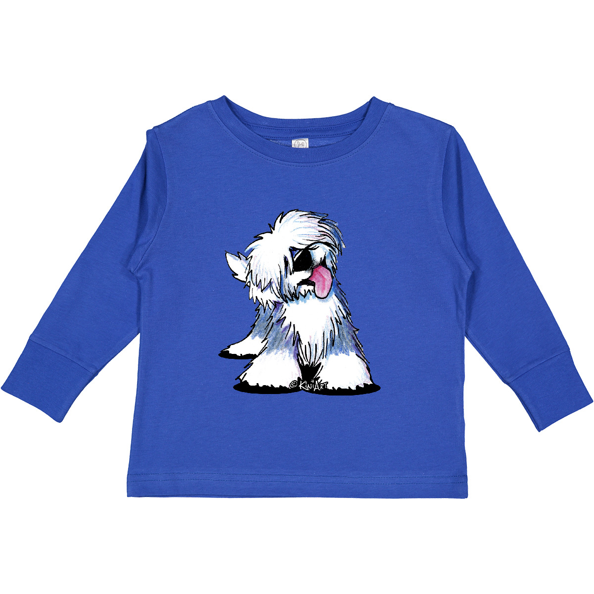 Inktastic Old English Sheepdog Toddler Long Sleeve T-Shirt - KiniArt Oes Dog Kim - Picture 6 of 6