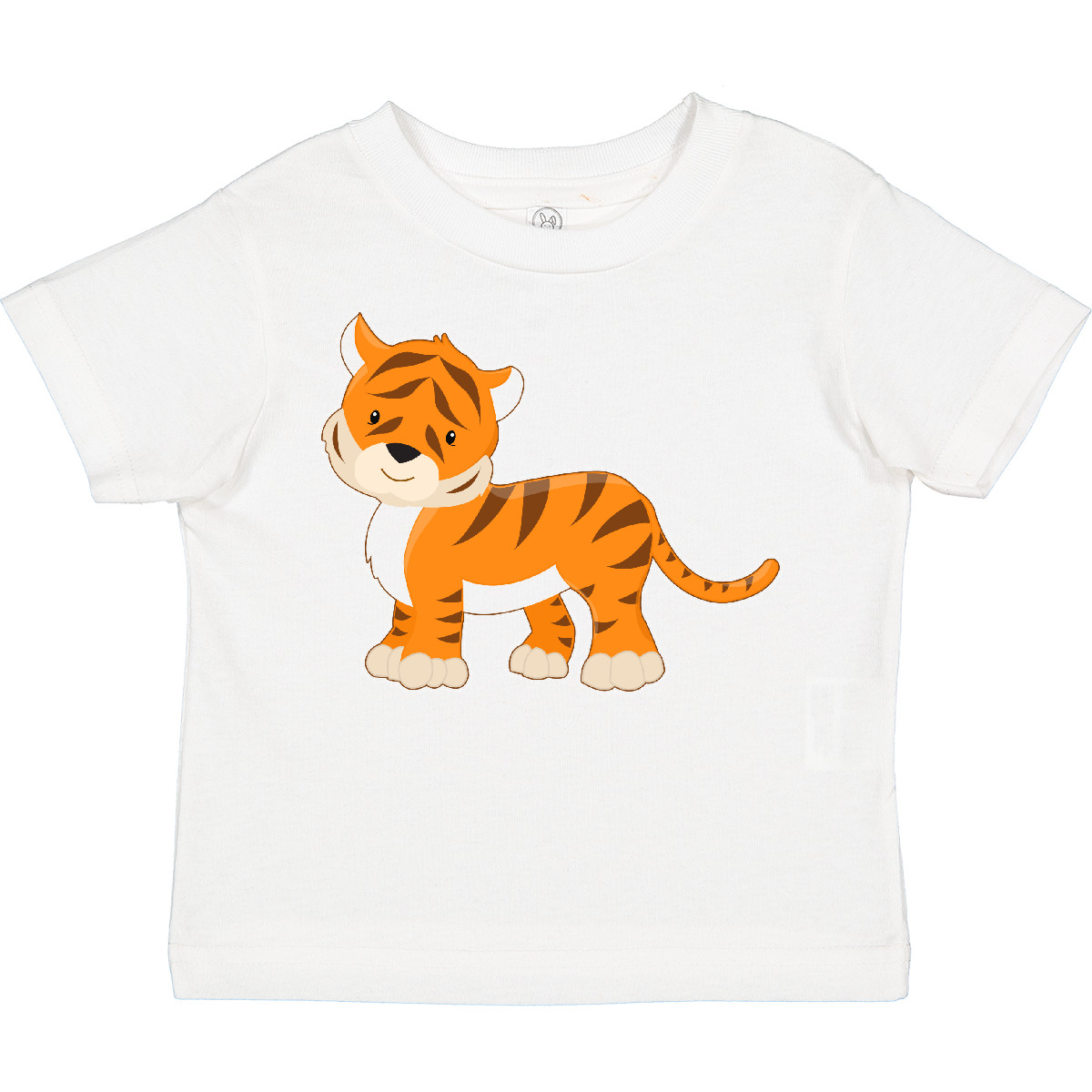 Inktastic Tiger Toddler T-Shirt Orange Striped Zoo Animal Friendly Smiling Child - Picture 7 of 7